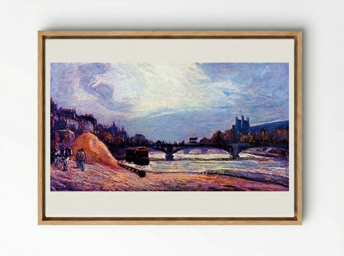 Le Pont des Arts - Armand Guillaumin - Framed Canvas Wood