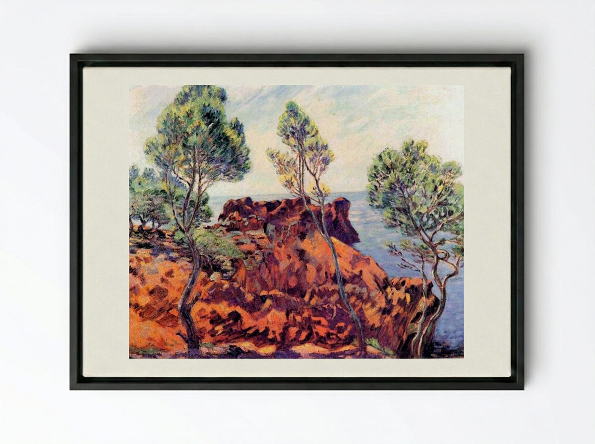 Agay, les Roches Rouges - Armand Guillaumin - Framed Canvas Black