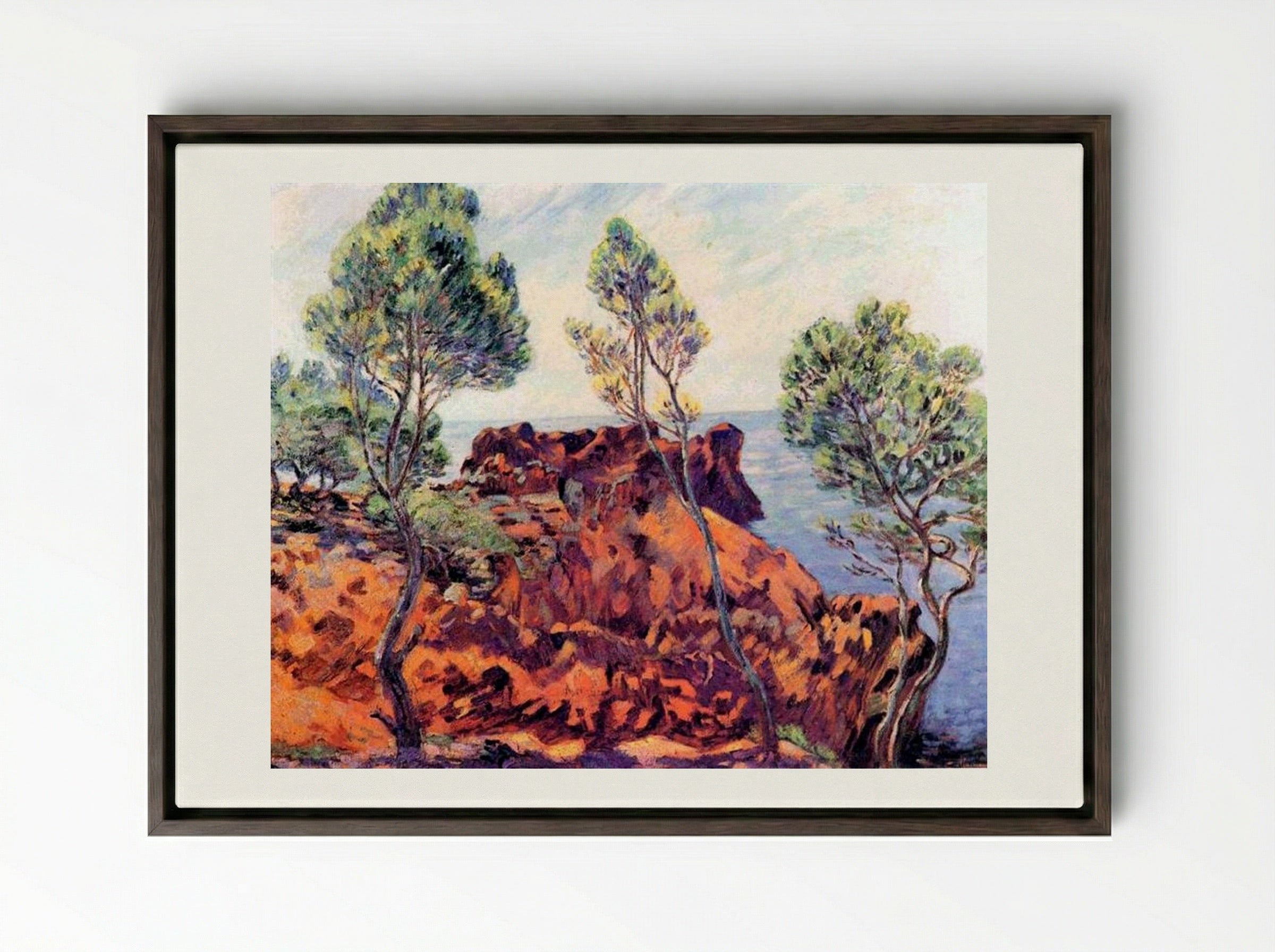 Agay, les Roches Rouges - Armand Guillaumin - Framed Canvas Dark Wood