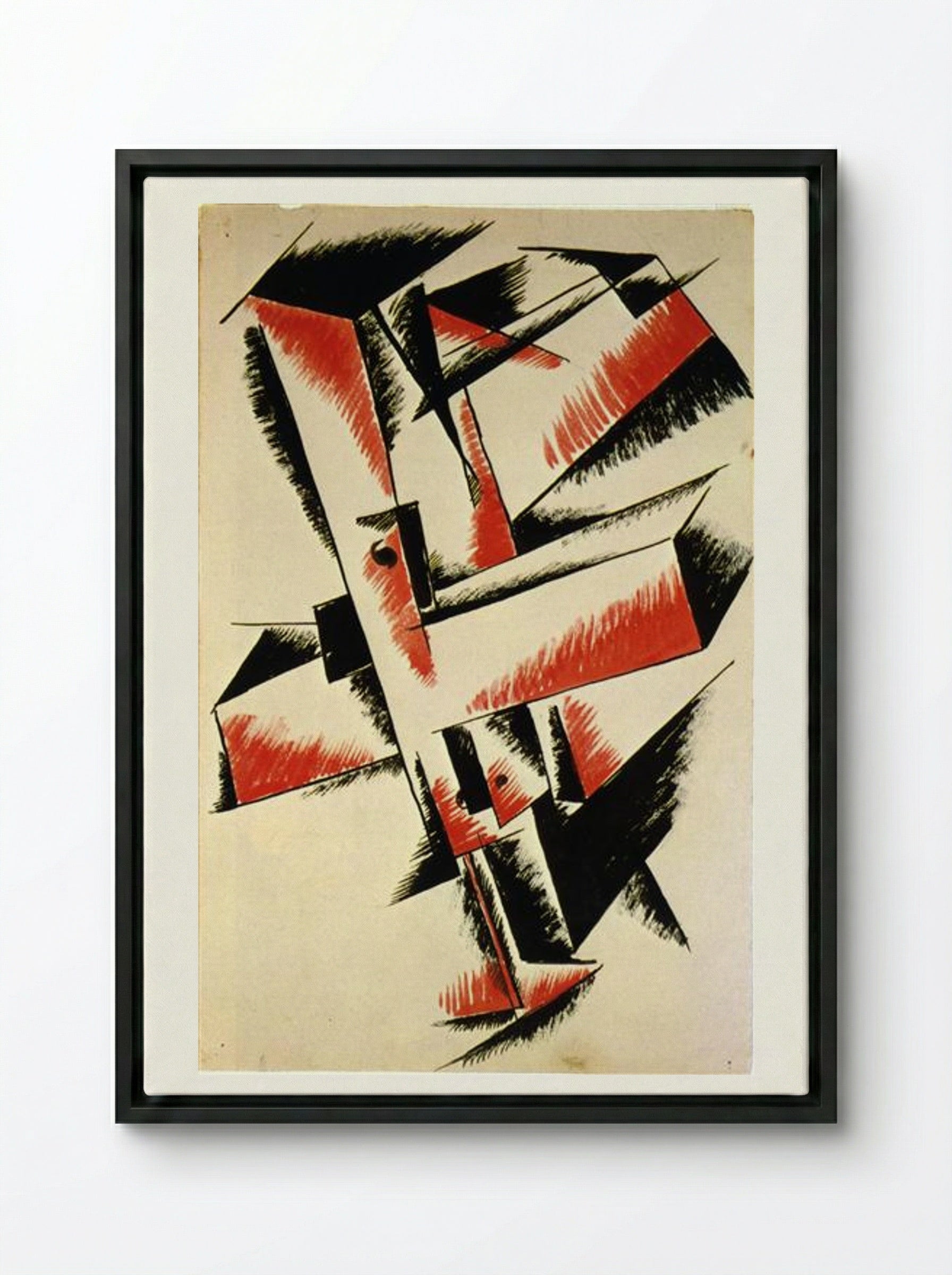 Spatial Force Construction - Lyubov Popova - Framed Canvas Black