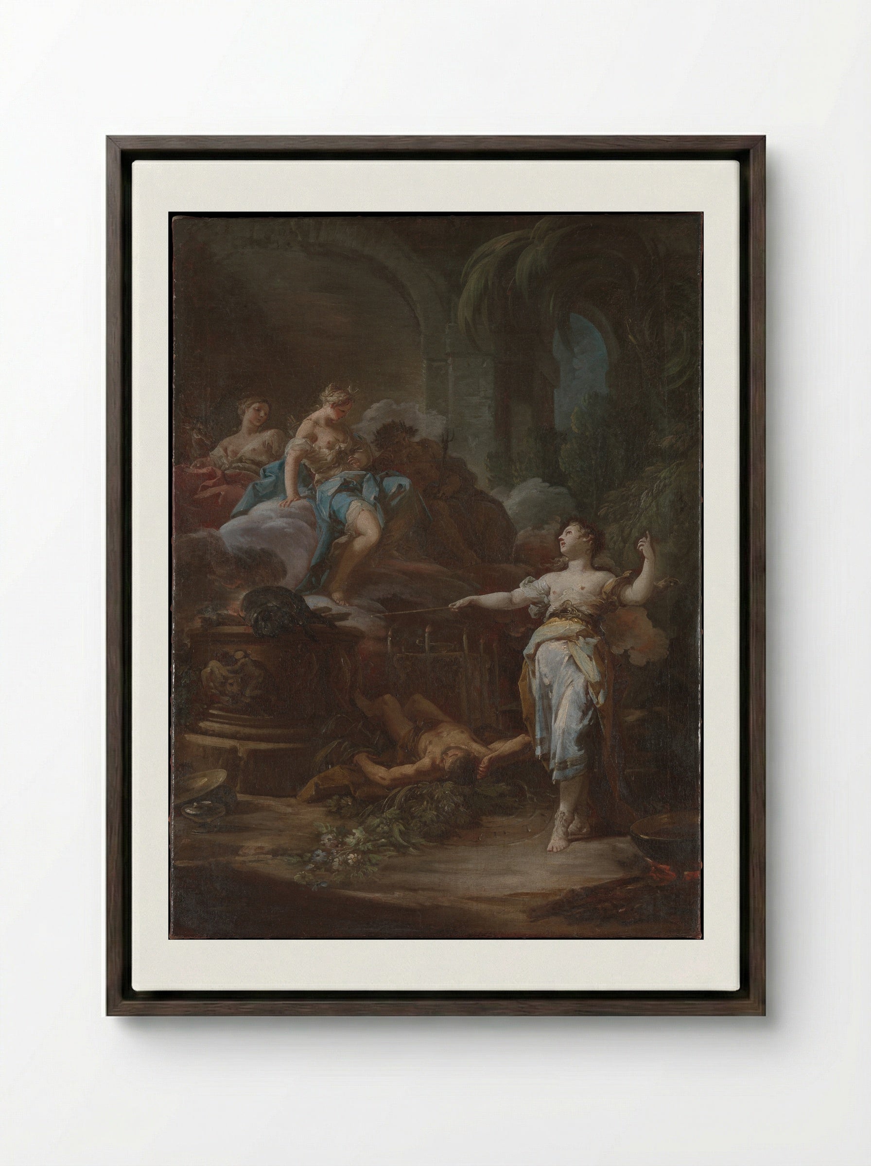 Medea Rejuvenating Aeson - Corrado Giaquinto - Framed Canvas Dark Wood