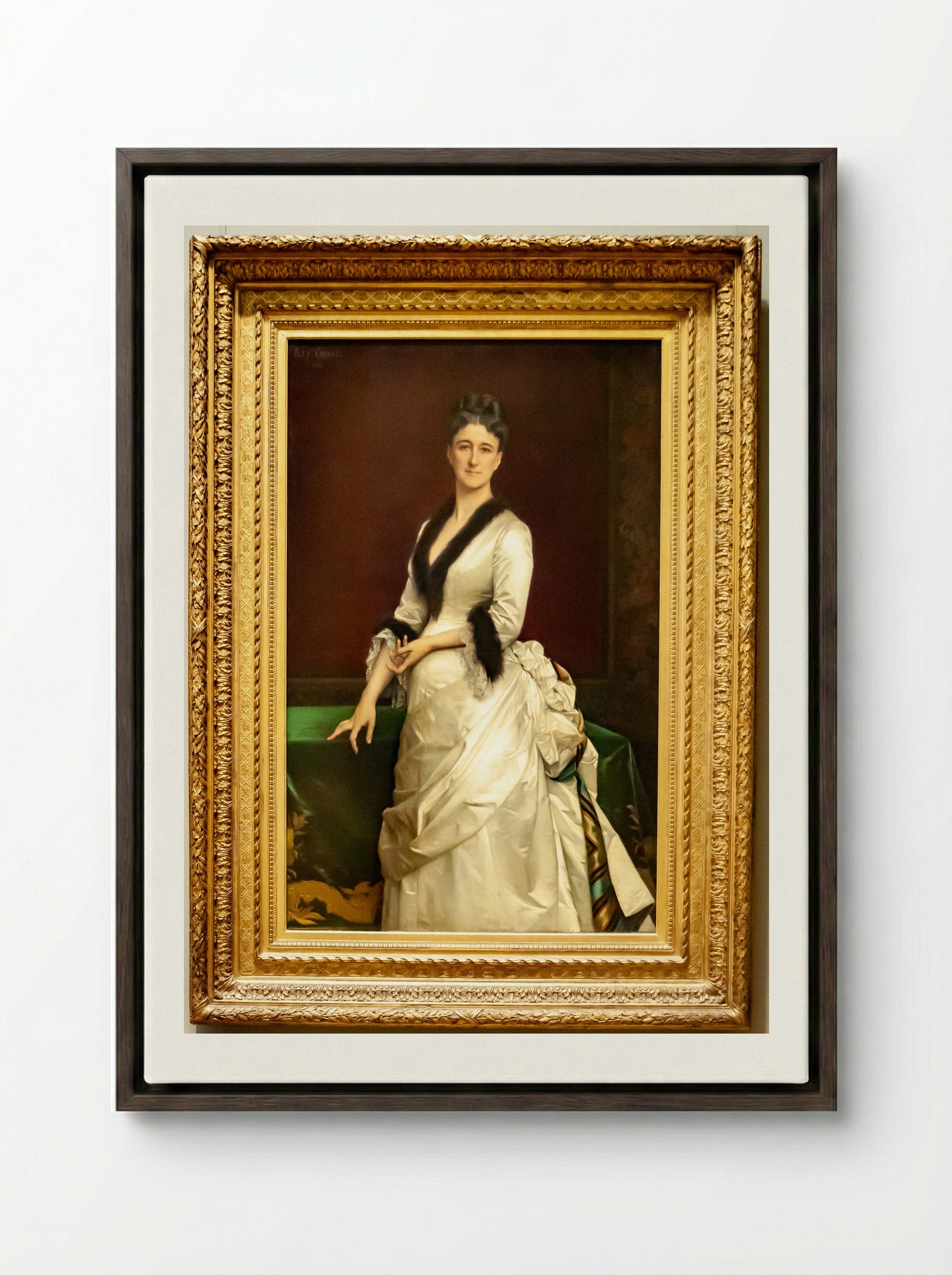 Catharine Lorillard Wolfe - Alexandre Cabanel - Framed Canvas Dark Wood