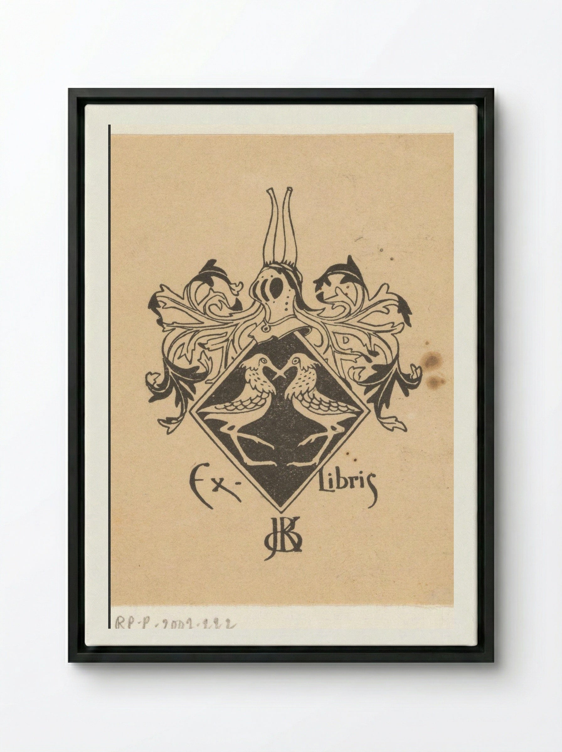 Ex libris voor Jeltje de Bosch Kemper - Gerrit Willem Dijsselhof - Framed Canvas Black