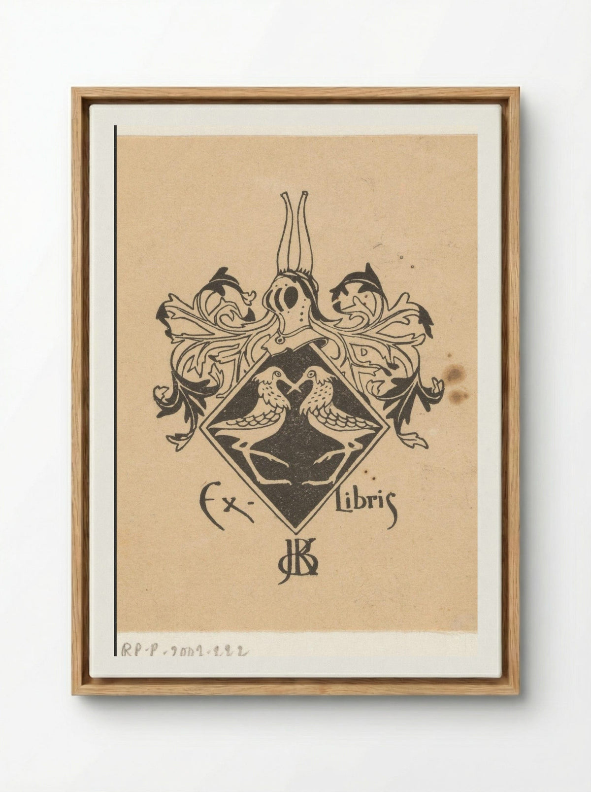 Ex libris voor Jeltje de Bosch Kemper - Gerrit Willem Dijsselhof - Framed Canvas Wood