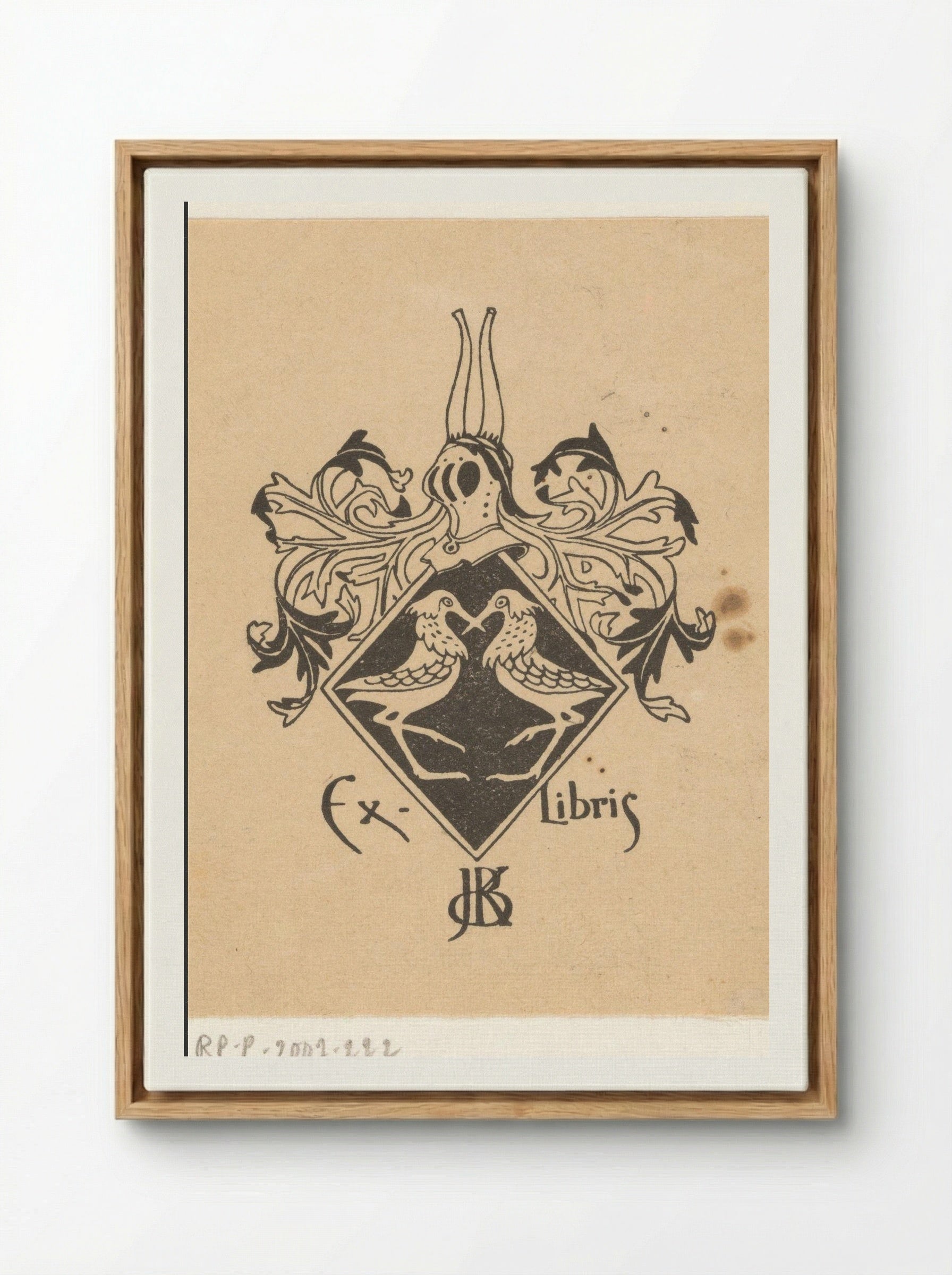 Ex libris voor Jeltje de Bosch Kemper - Gerrit Willem Dijsselhof - Framed Canvas Wood