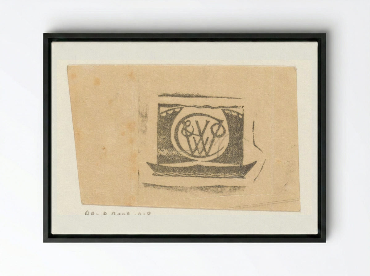 Ex libris voor E.J. van Wisselingh & Co - Gerrit Willem Dijsselhof - Framed Canvas Black