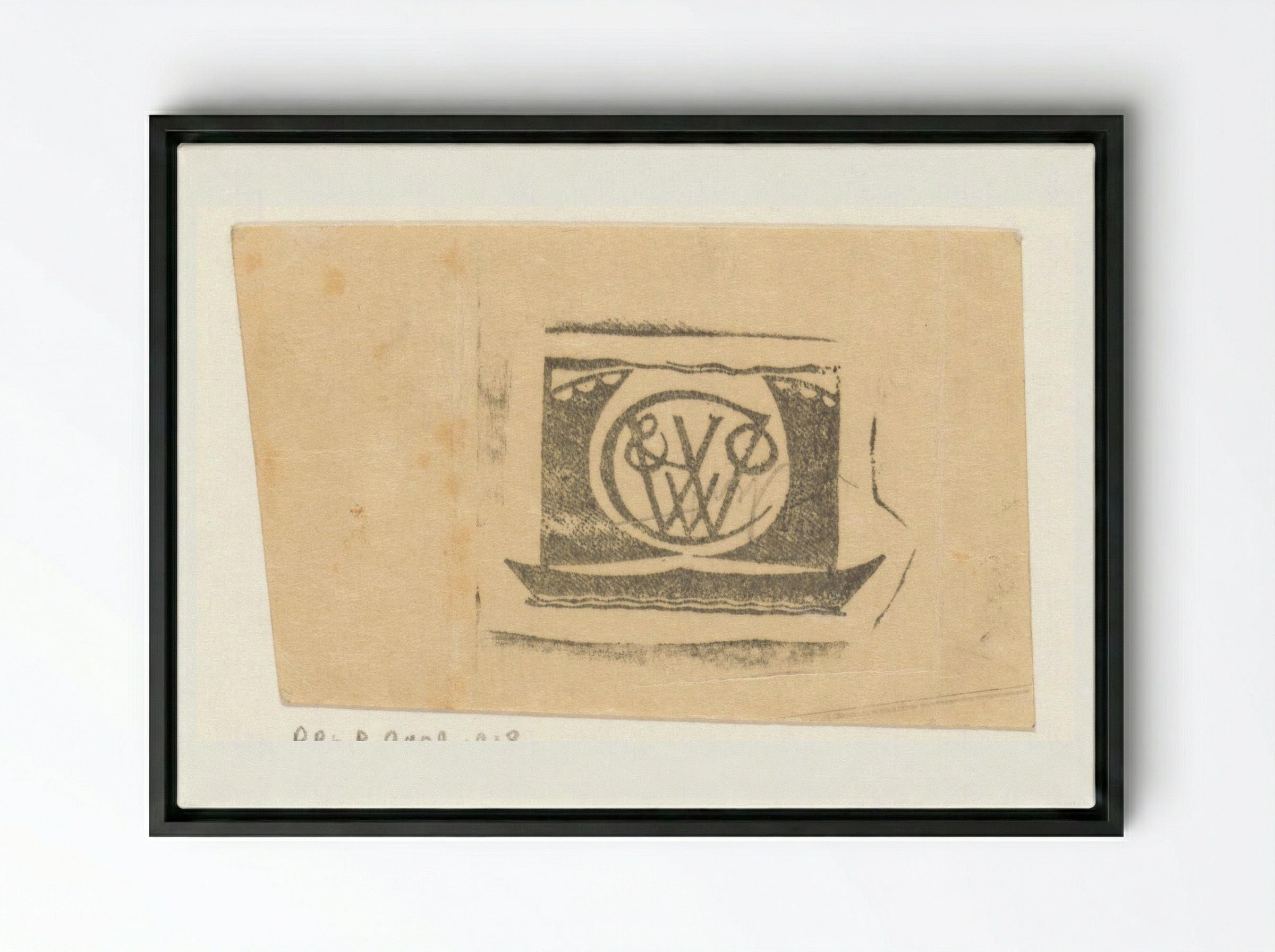 Ex libris voor E.J. van Wisselingh & Co - Gerrit Willem Dijsselhof - Framed Canvas Black