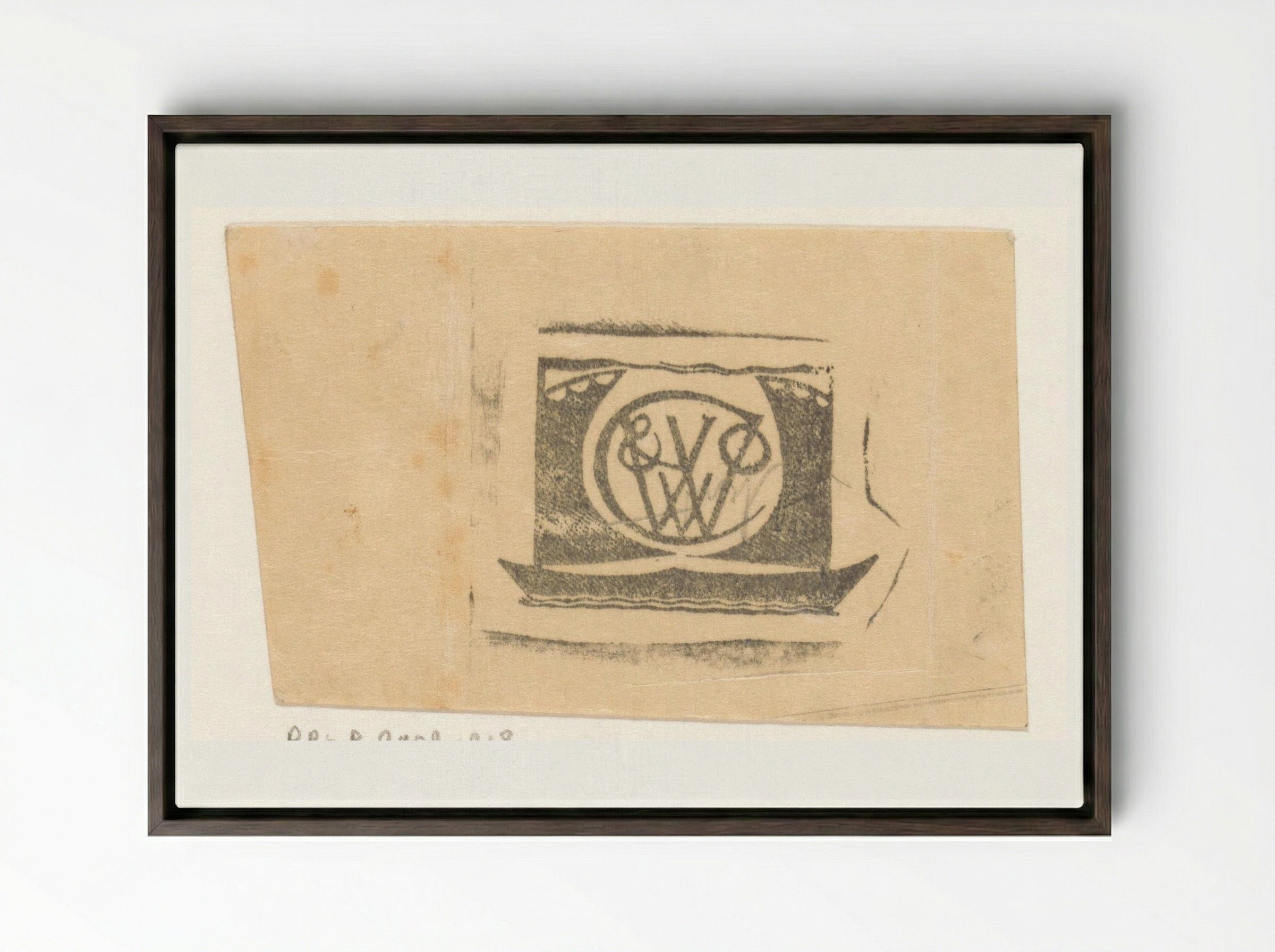 Ex libris voor E.J. van Wisselingh & Co - Gerrit Willem Dijsselhof - Framed Canvas Dark Wood