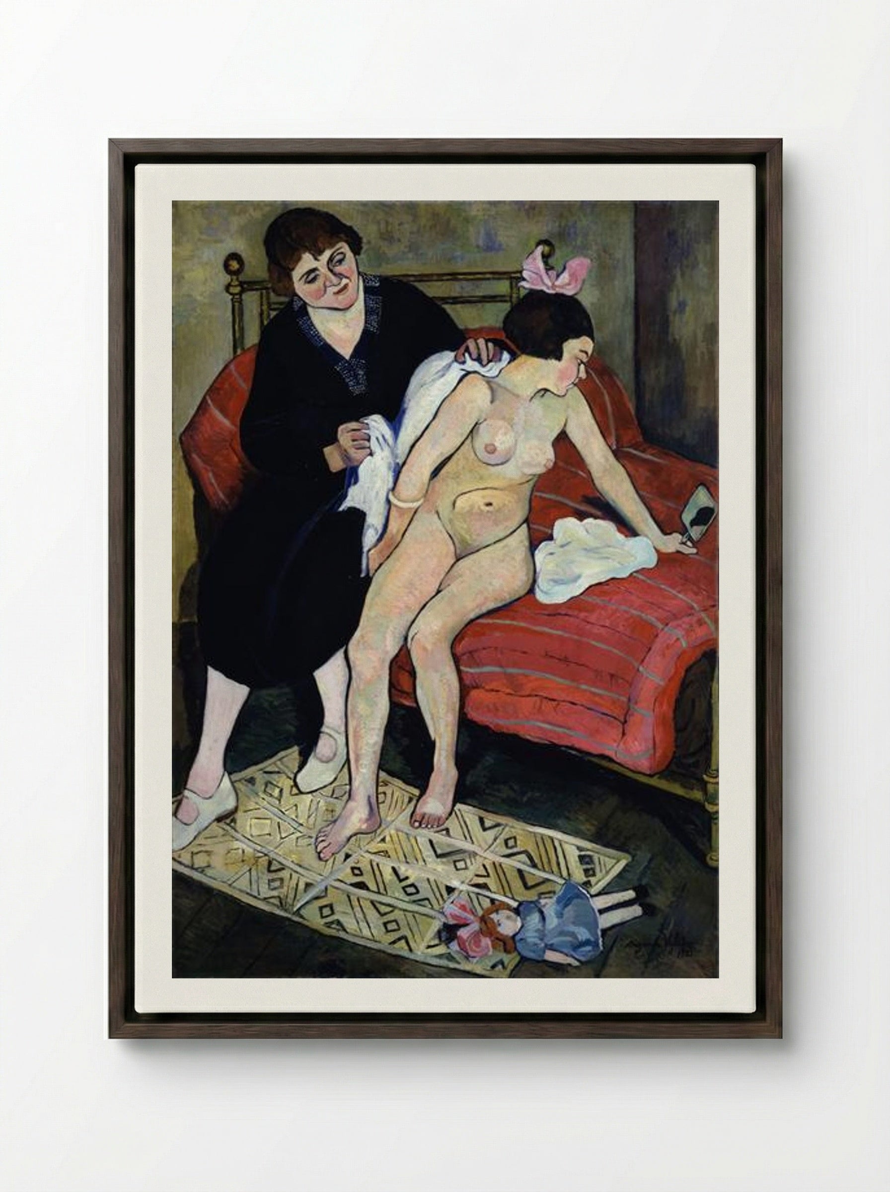 The Cast-Off Doll - Suzanne Valadon - Framed Canvas Dark Wood