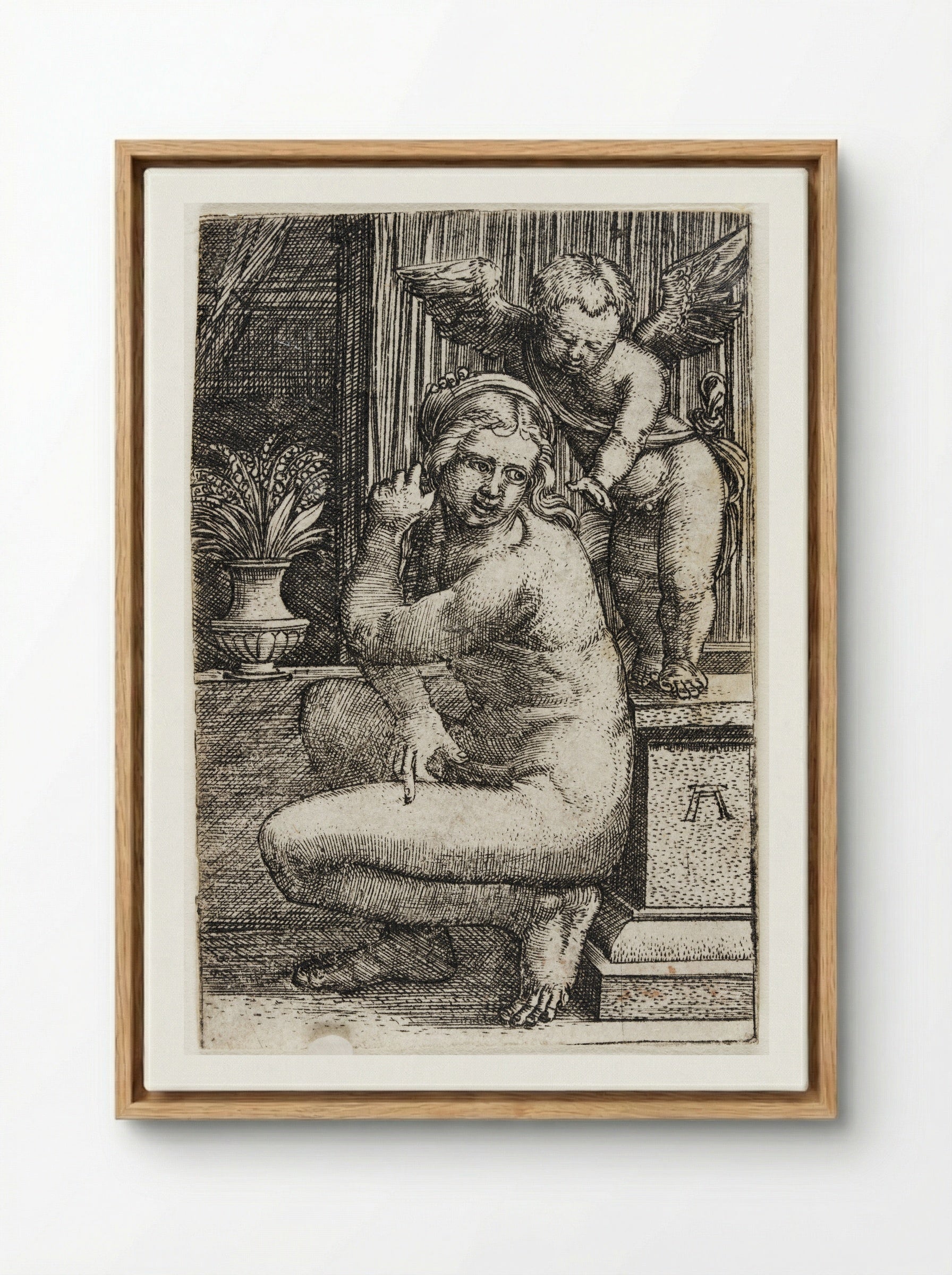 Crouching Venus - Albrecht Altdorfer - Framed Canvas Wood