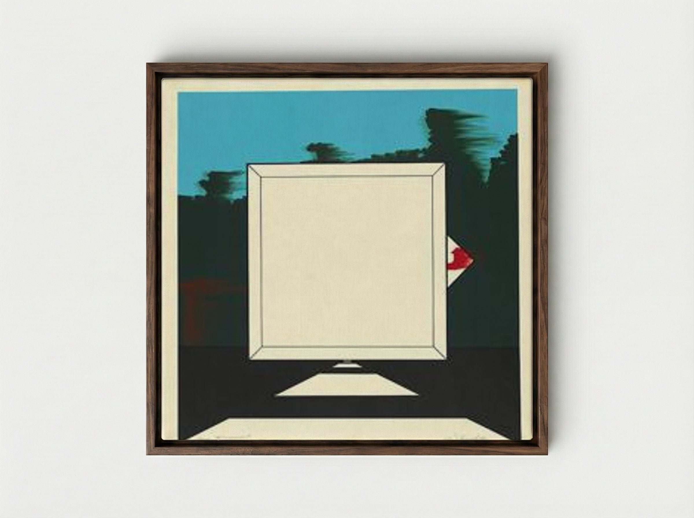 Untitled (Highway Sign Study) - Allan D'Arcangelo - Framed Canvas Dark Wood