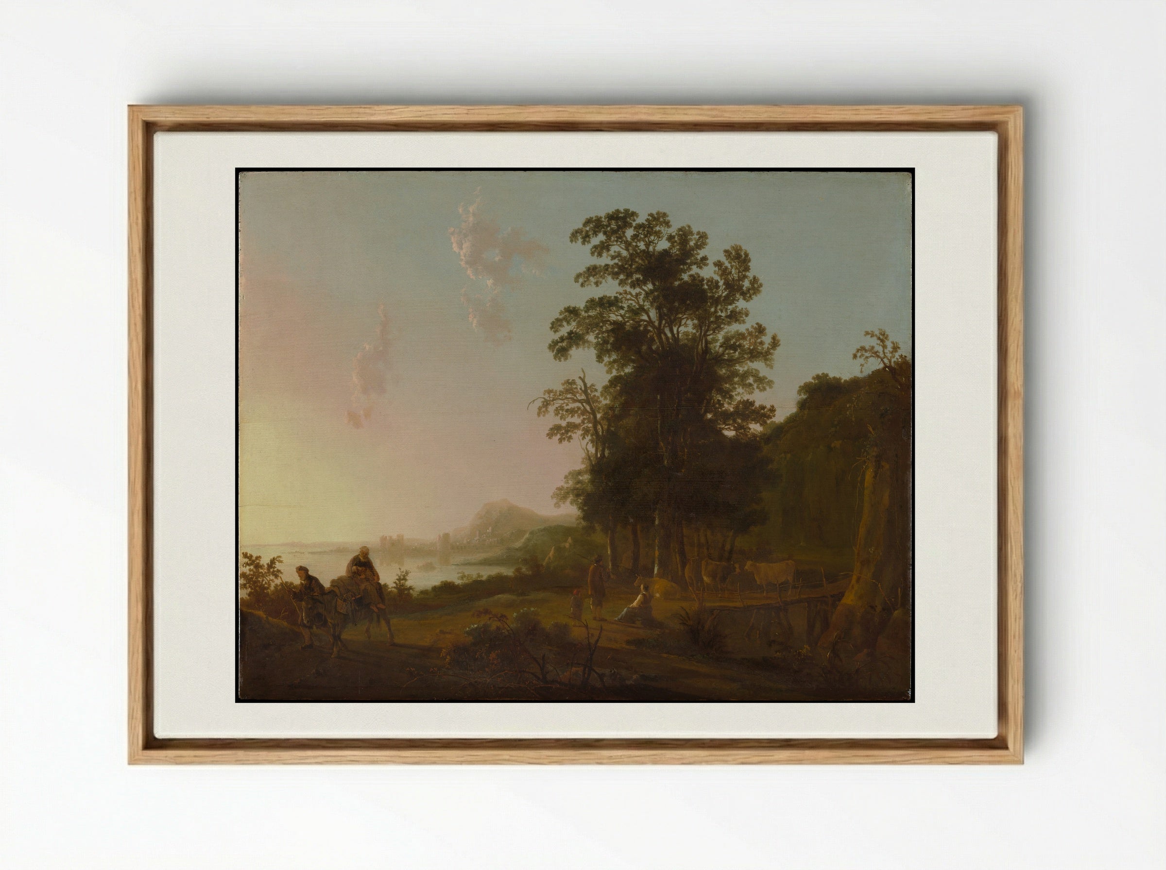Landscape with the Flight into Egypt - Aelbert Cuyp - Framed Canvas Wood