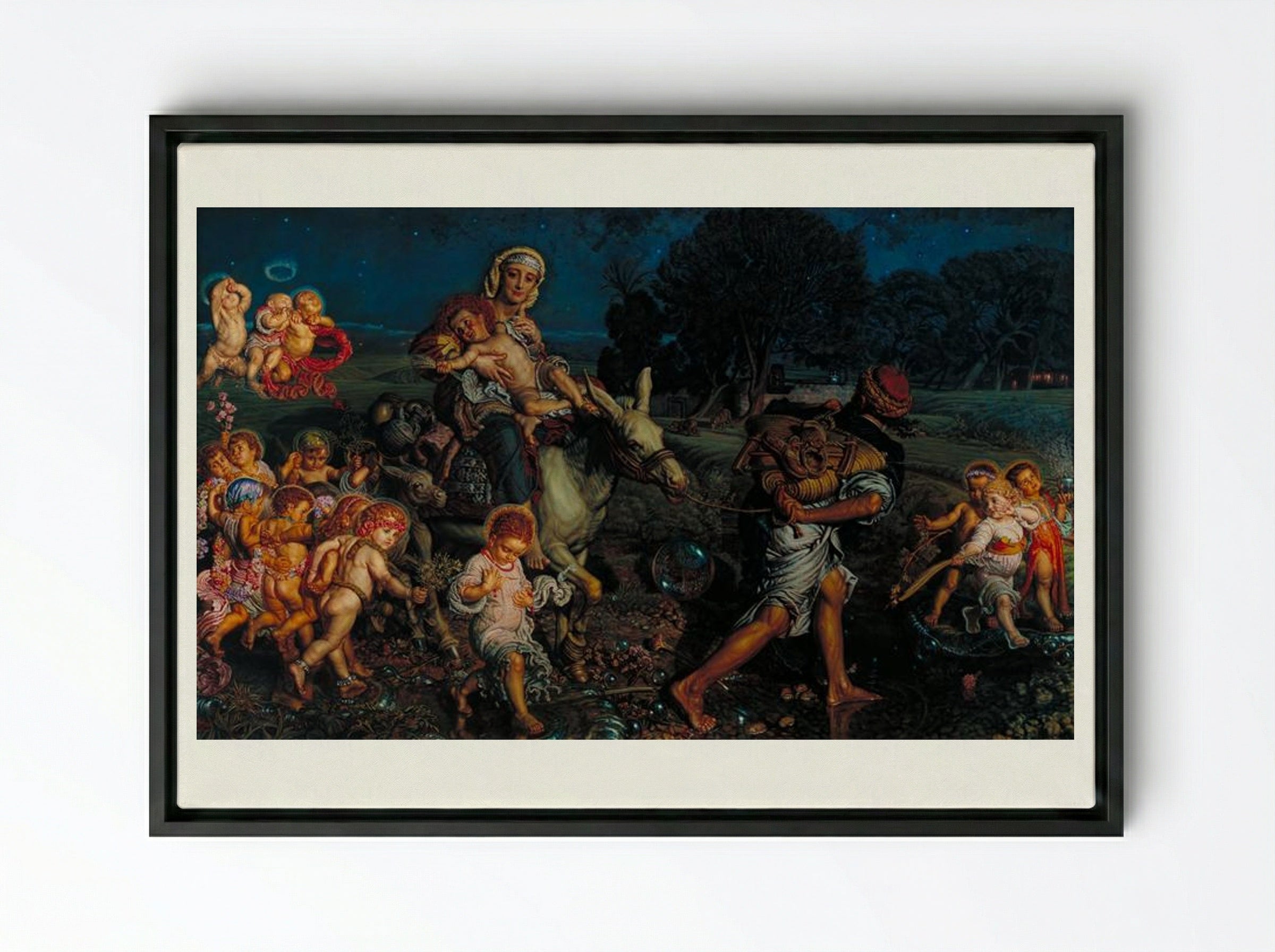 The Triumph of the Innocents - William Holman Hunt - Framed Canvas Black