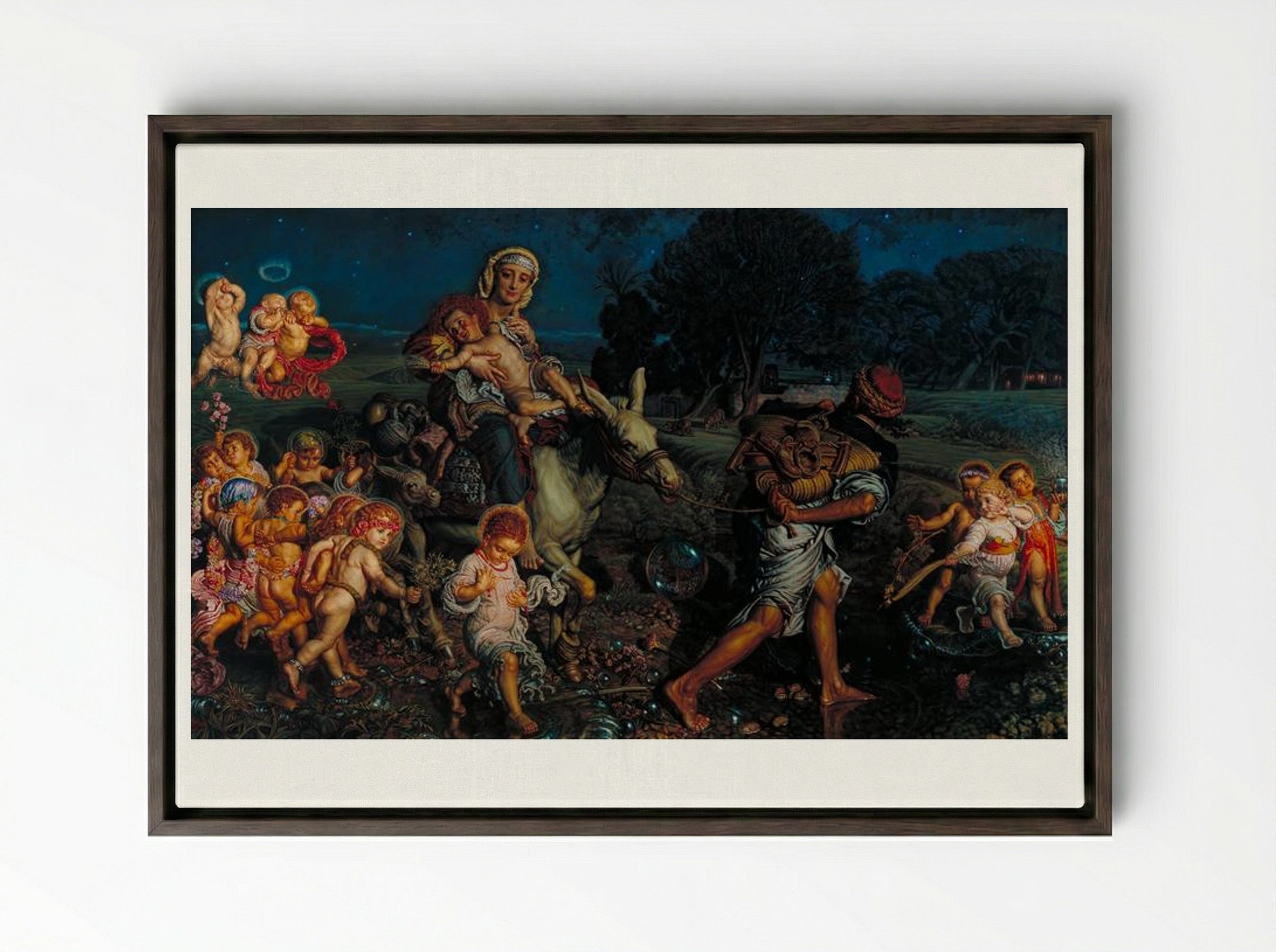 The Triumph of the Innocents - William Holman Hunt - Framed Canvas Dark Wood