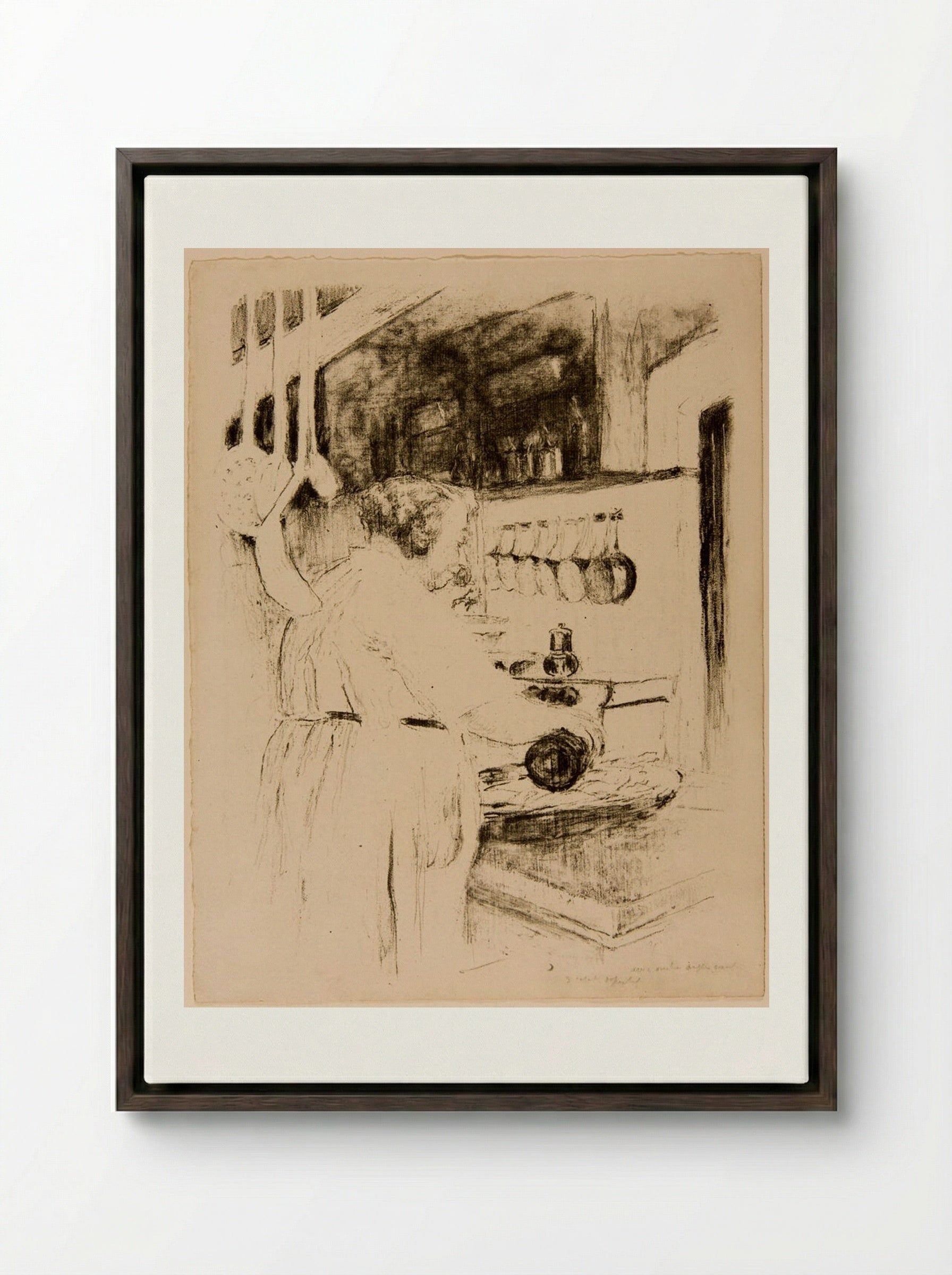 The Cook - Edouard Vuillard - Framed Canvas Dark Wood