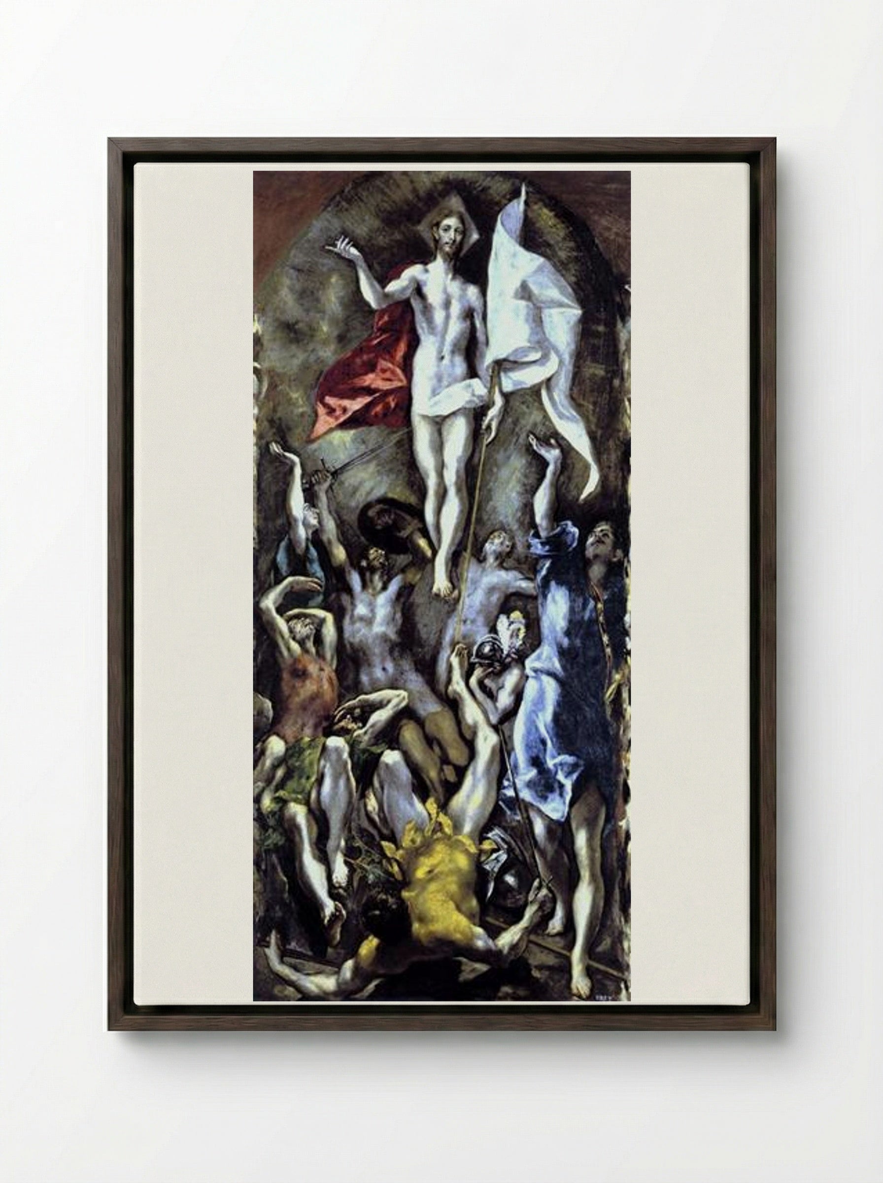The Resurrection - El Greco - Framed Canvas Dark Wood