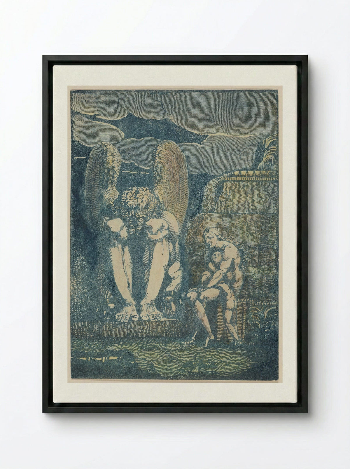 Frontispiece for America a Prophecy - William Blake - Framed Canvas Black