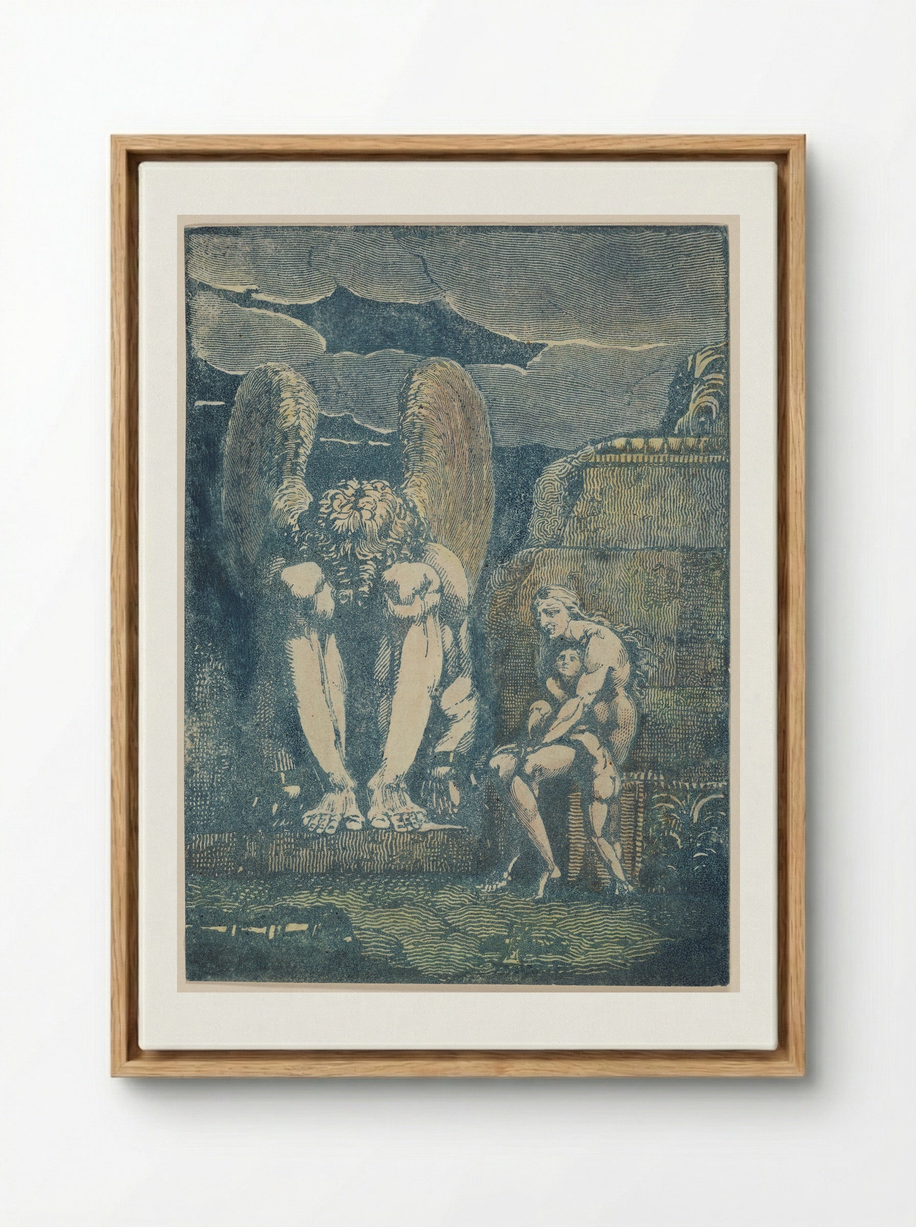 Frontispiece for America a Prophecy - William Blake - Framed Canvas Wood