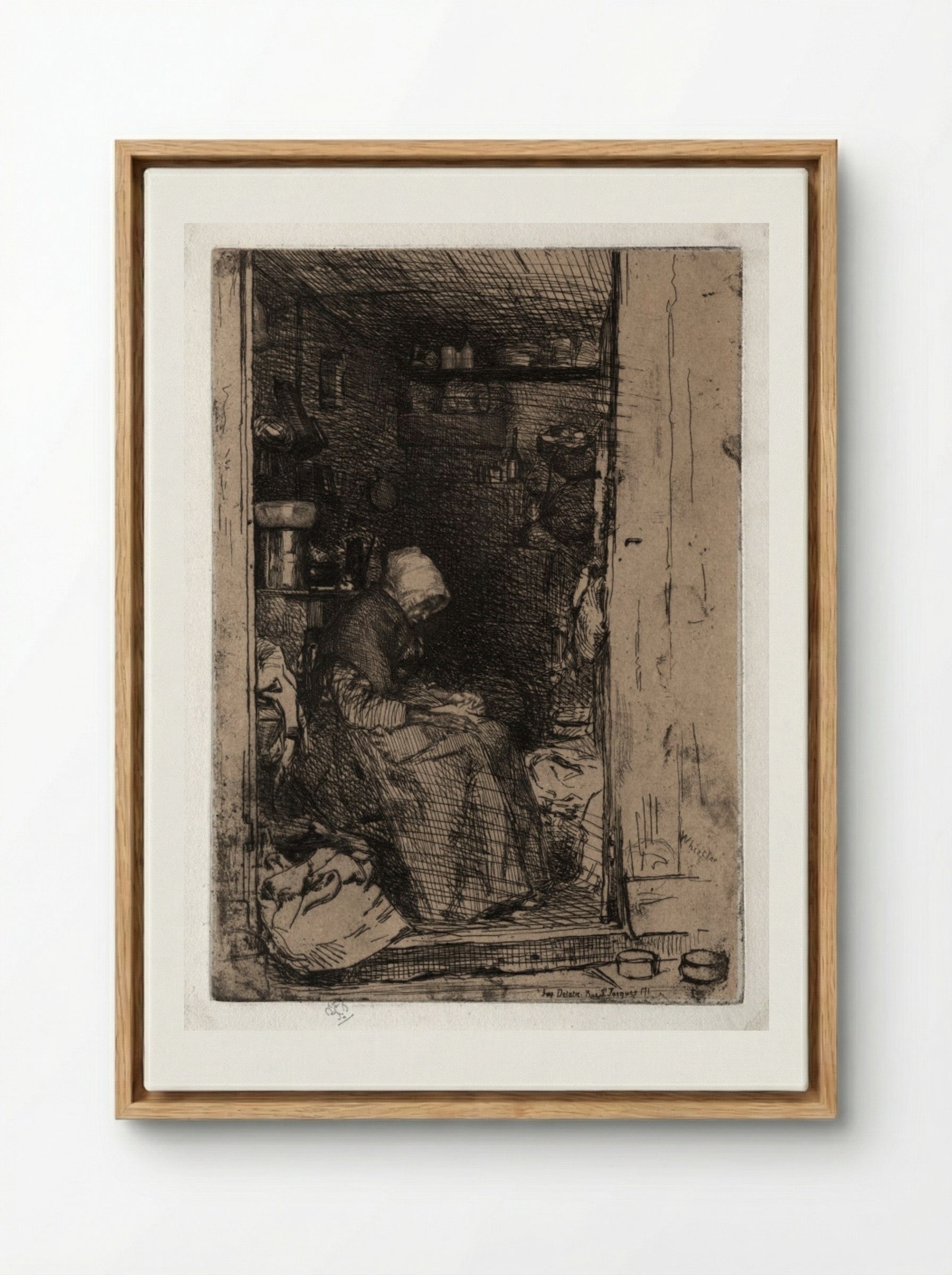 The Old Rag Woman - James McNeill Whistler - Framed Canvas Wood