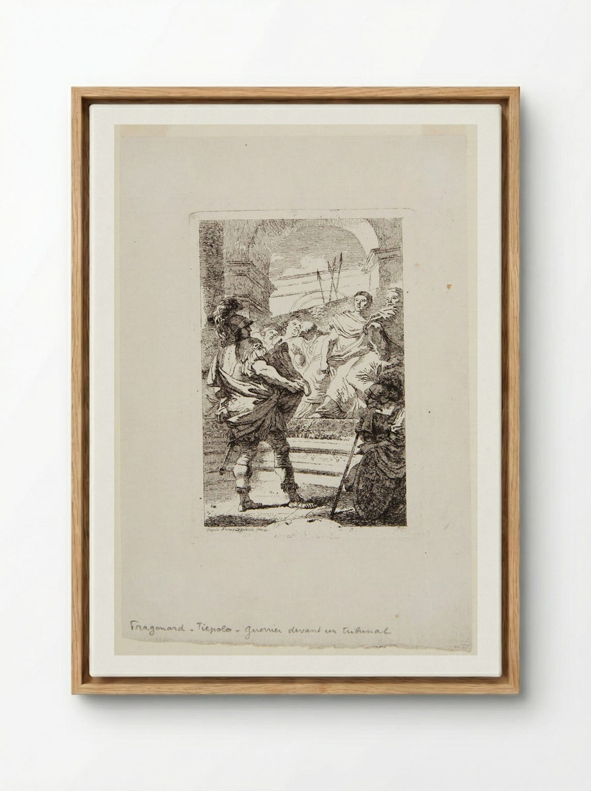 Warrior Before a Tribunal - Jean-Honoré Fragonard - Framed Canvas Wood