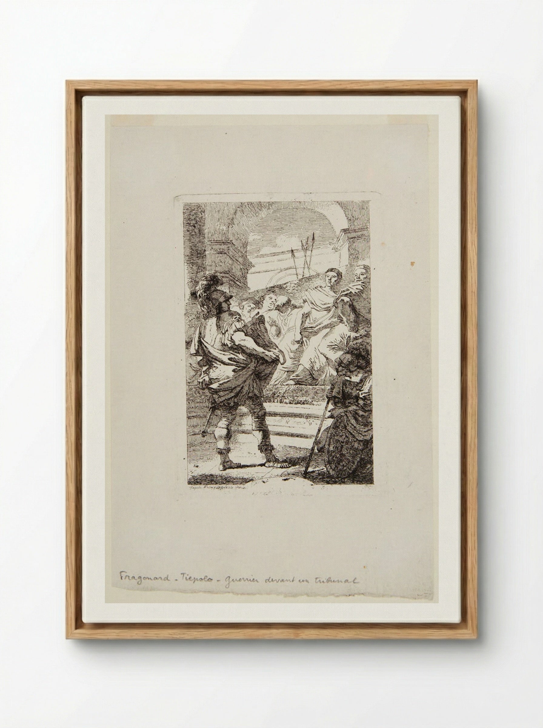 Warrior Before a Tribunal - Jean-Honoré Fragonard - Framed Canvas Wood