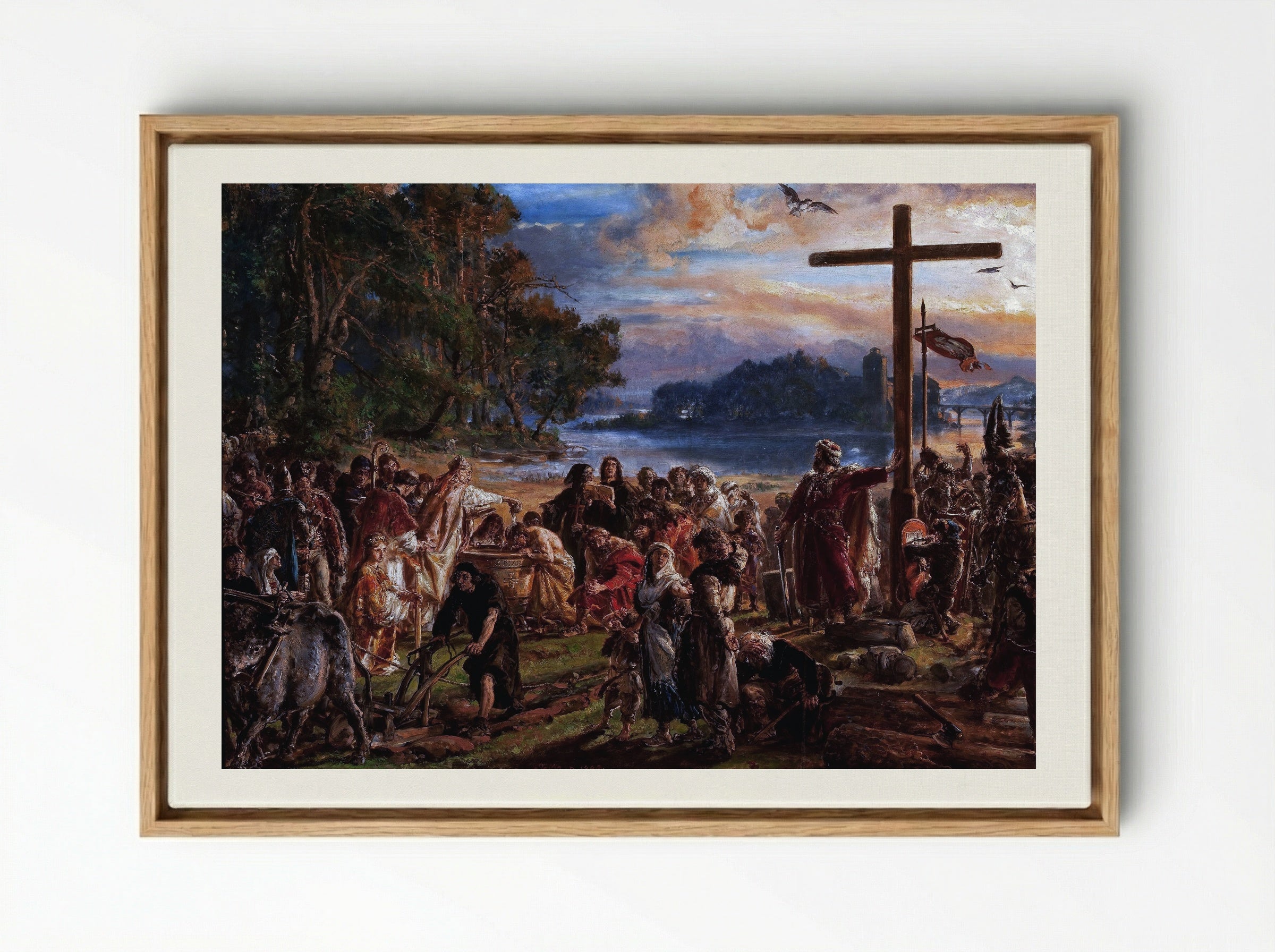 Christianization of Poland A.D. 965 - Jan Matejko - Framed Canvas Wood