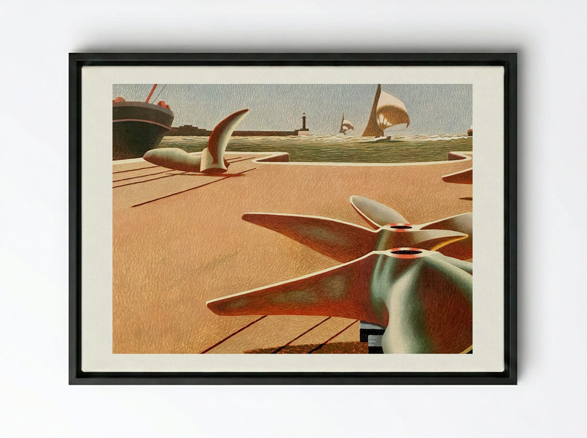 Bronze Ballet - Edward Wadsworth - Framed Canvas Black