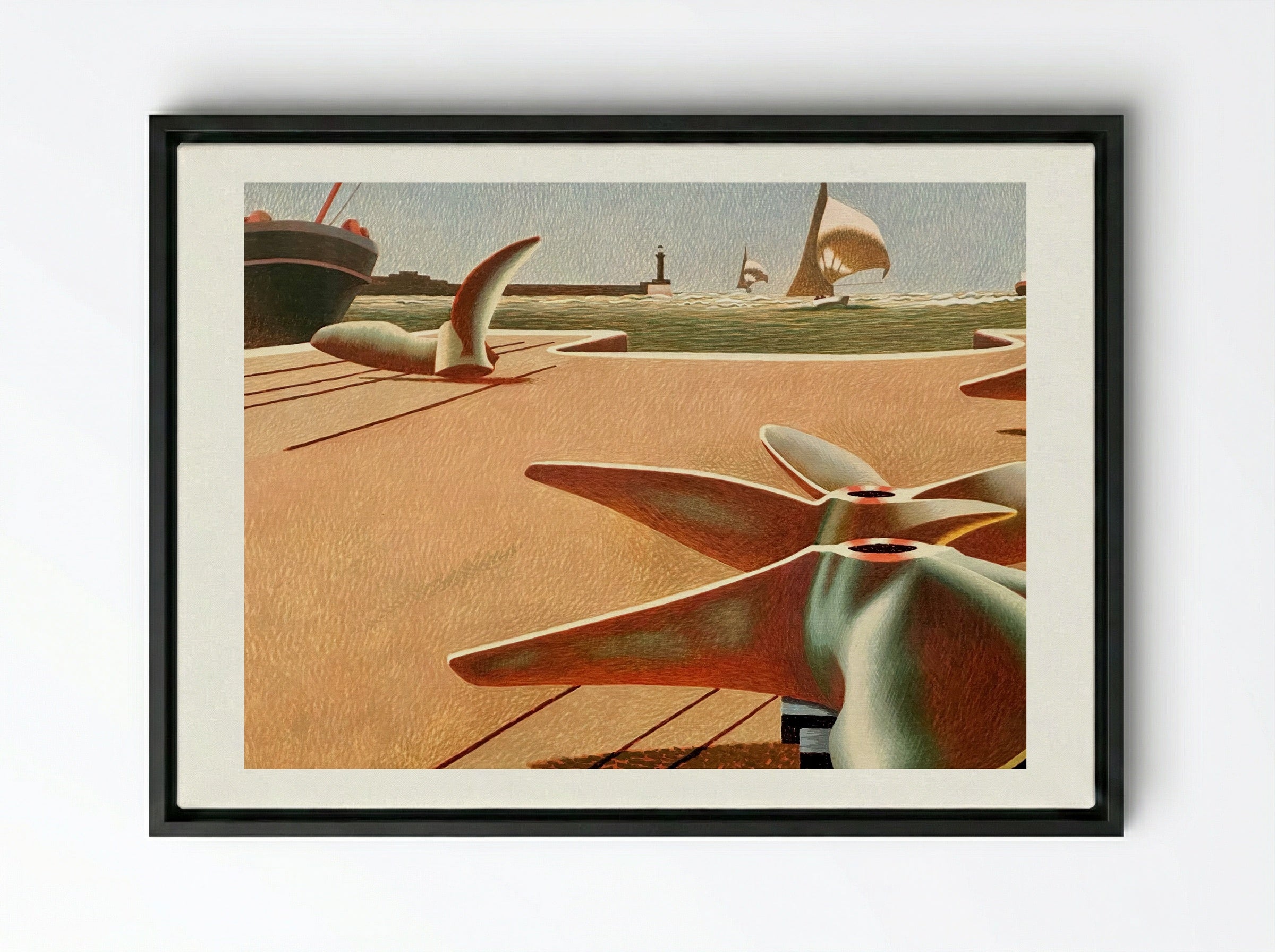 Bronze Ballet - Edward Wadsworth - Framed Canvas Black