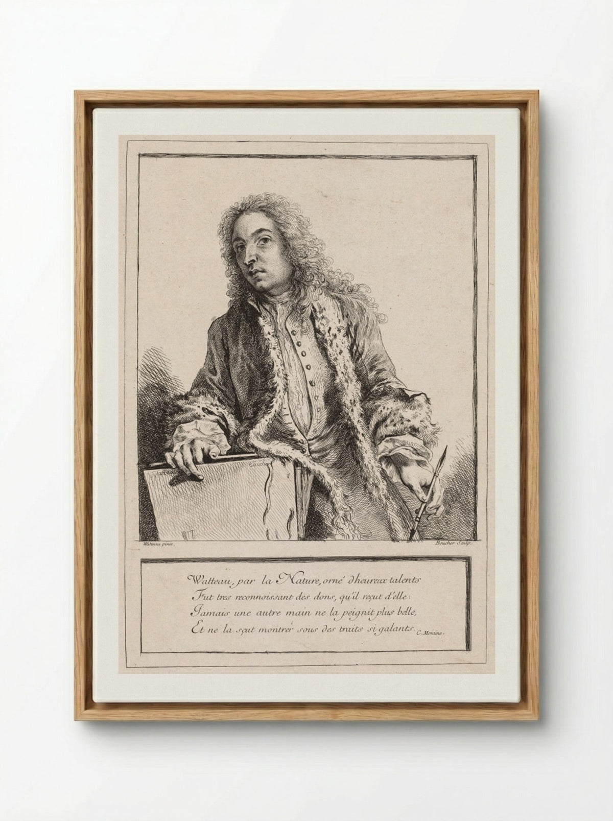 Antoine Watteau - François Boucher - Framed Canvas Wood