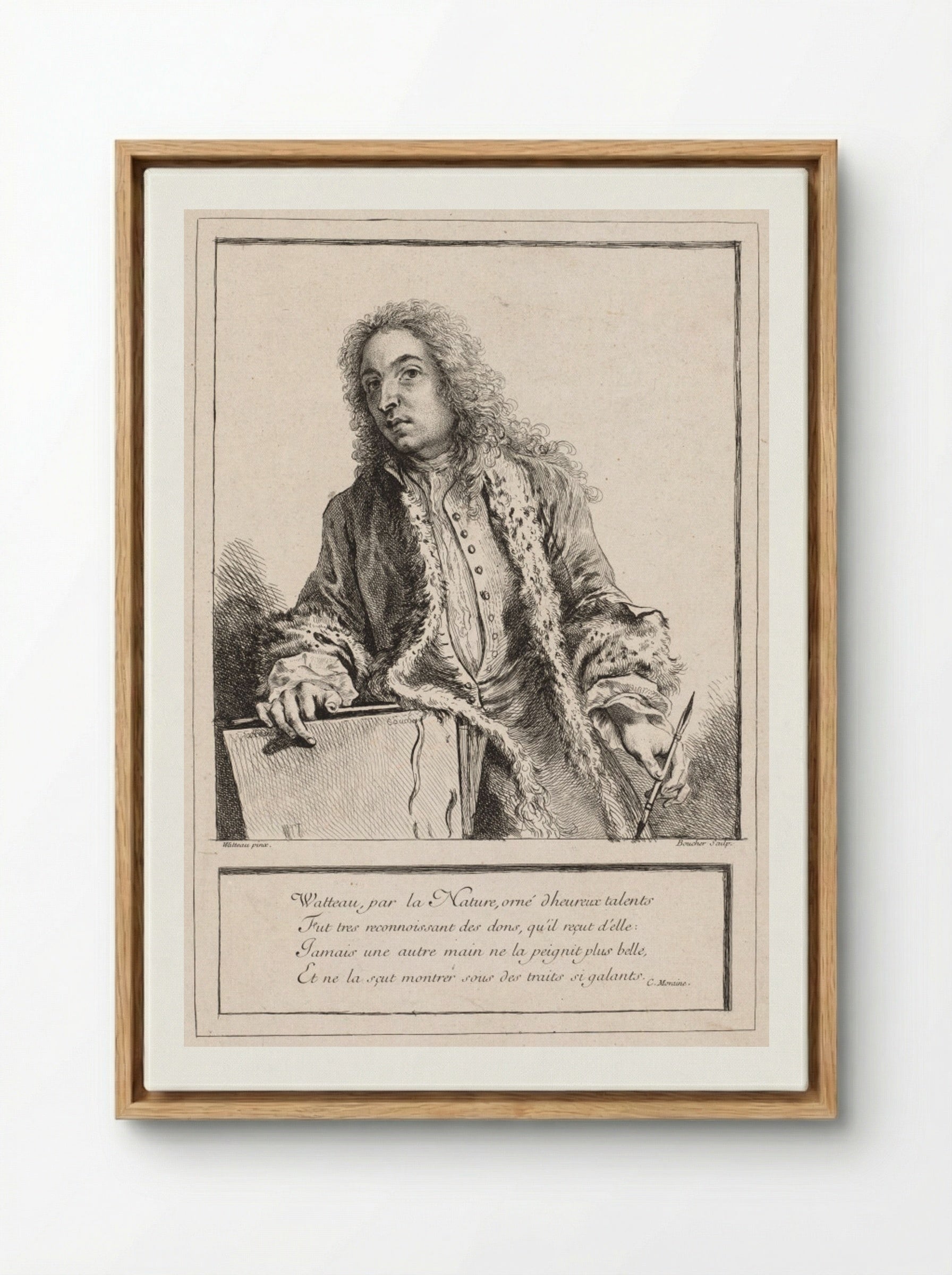 Antoine Watteau - François Boucher - Framed Canvas Wood