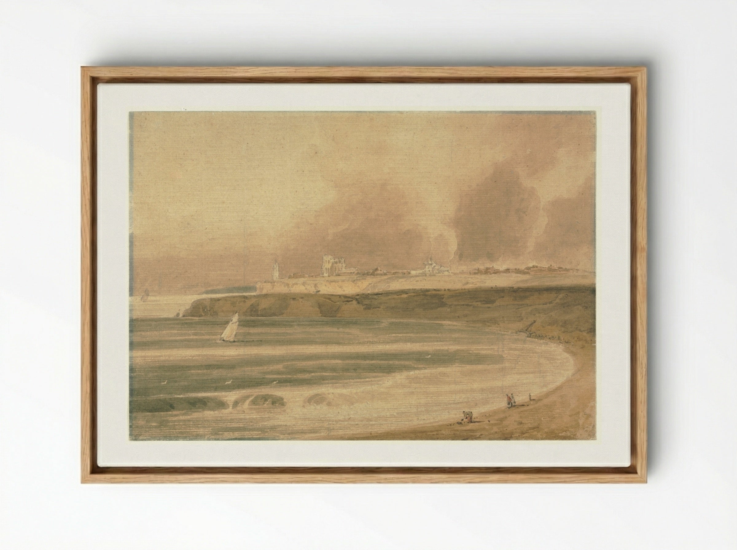 Tynemouth, Northumberland - Thomas Girtin - Framed Canvas Wood