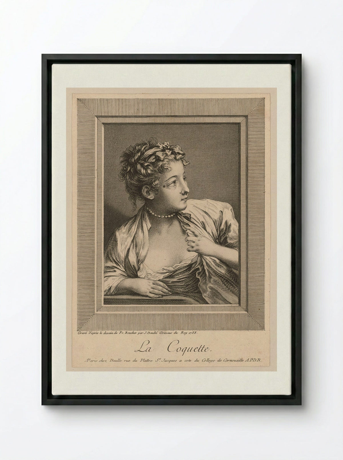The Coquette - François Boucher - Framed Canvas Black