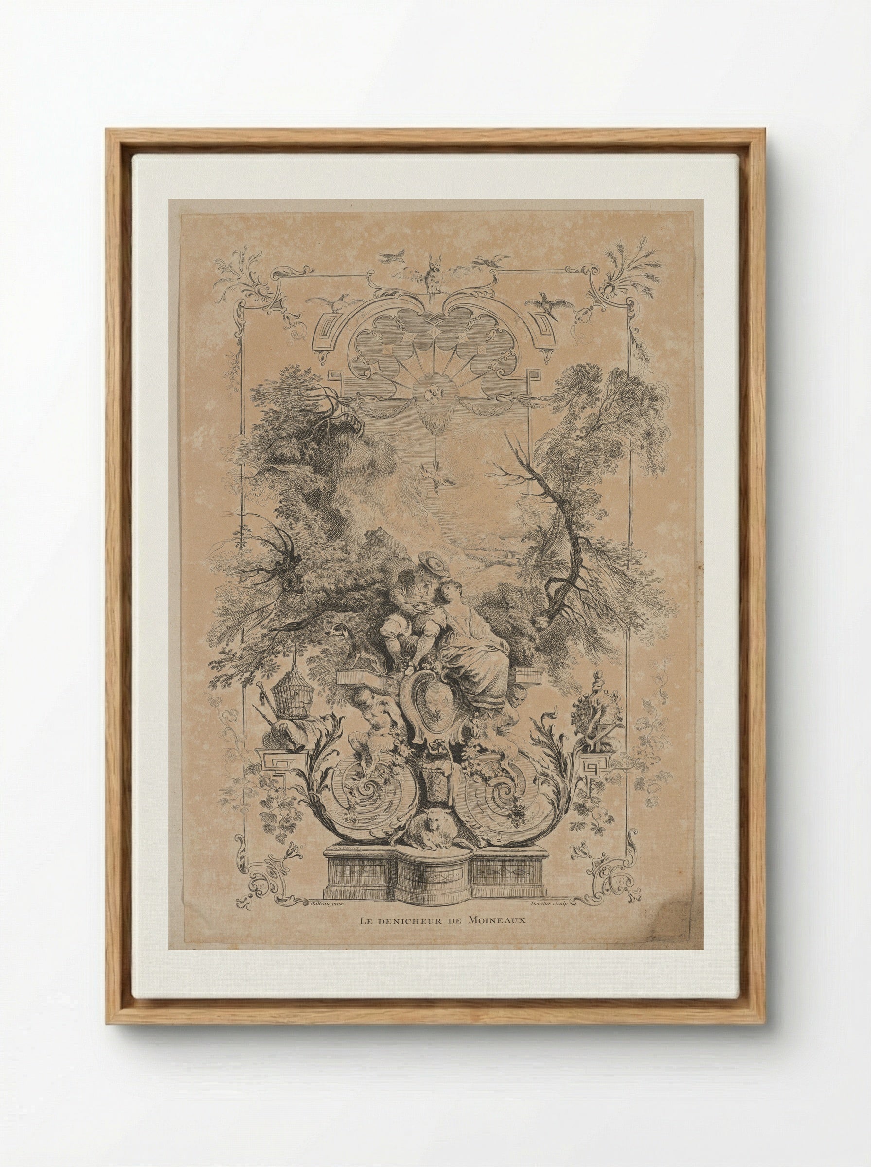 Le Dénicheur de Moineaux - François Boucher - Framed Canvas Wood