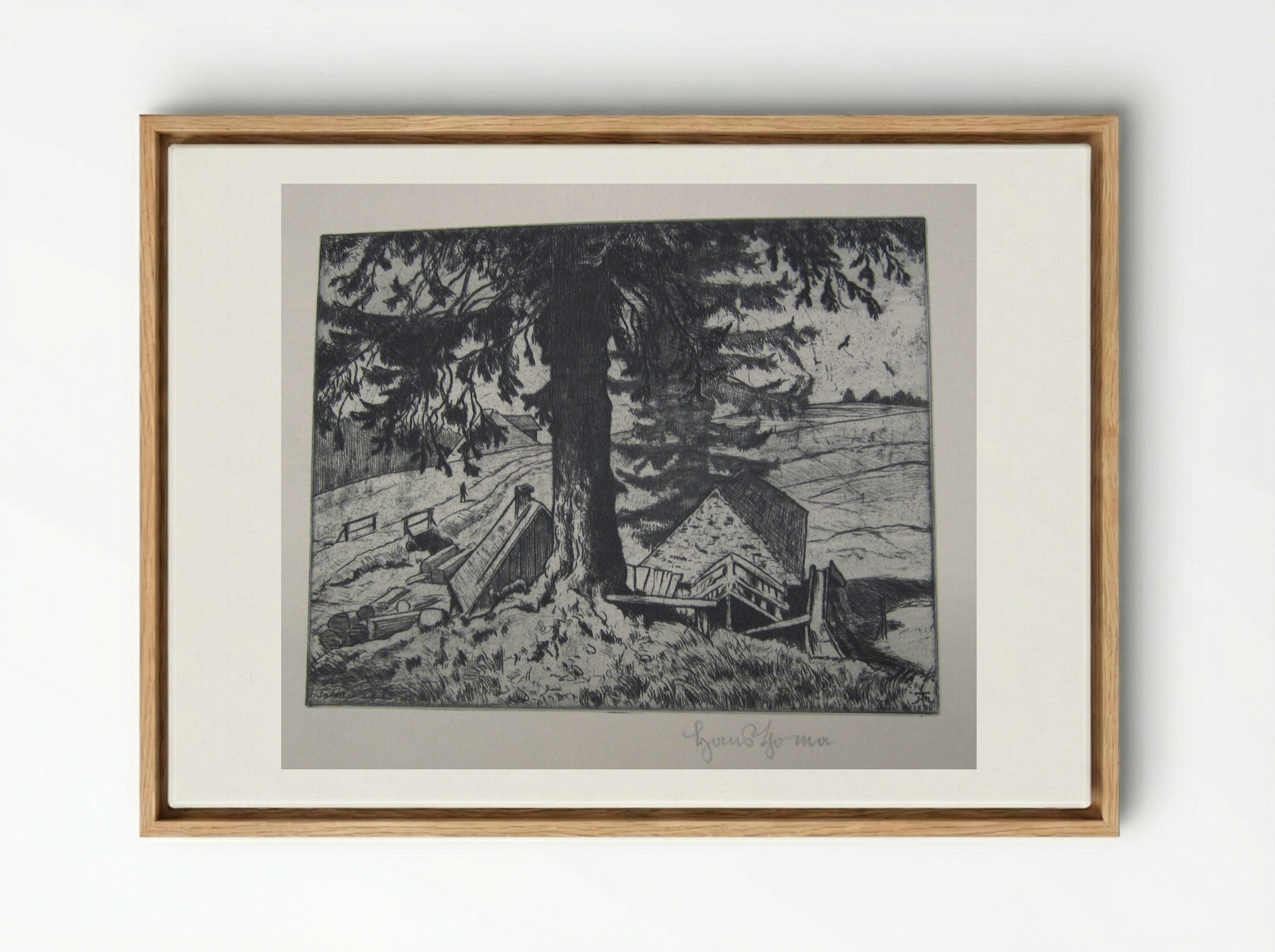Saw Mill (Falkau) - Hans Thoma - Framed Canvas Wood