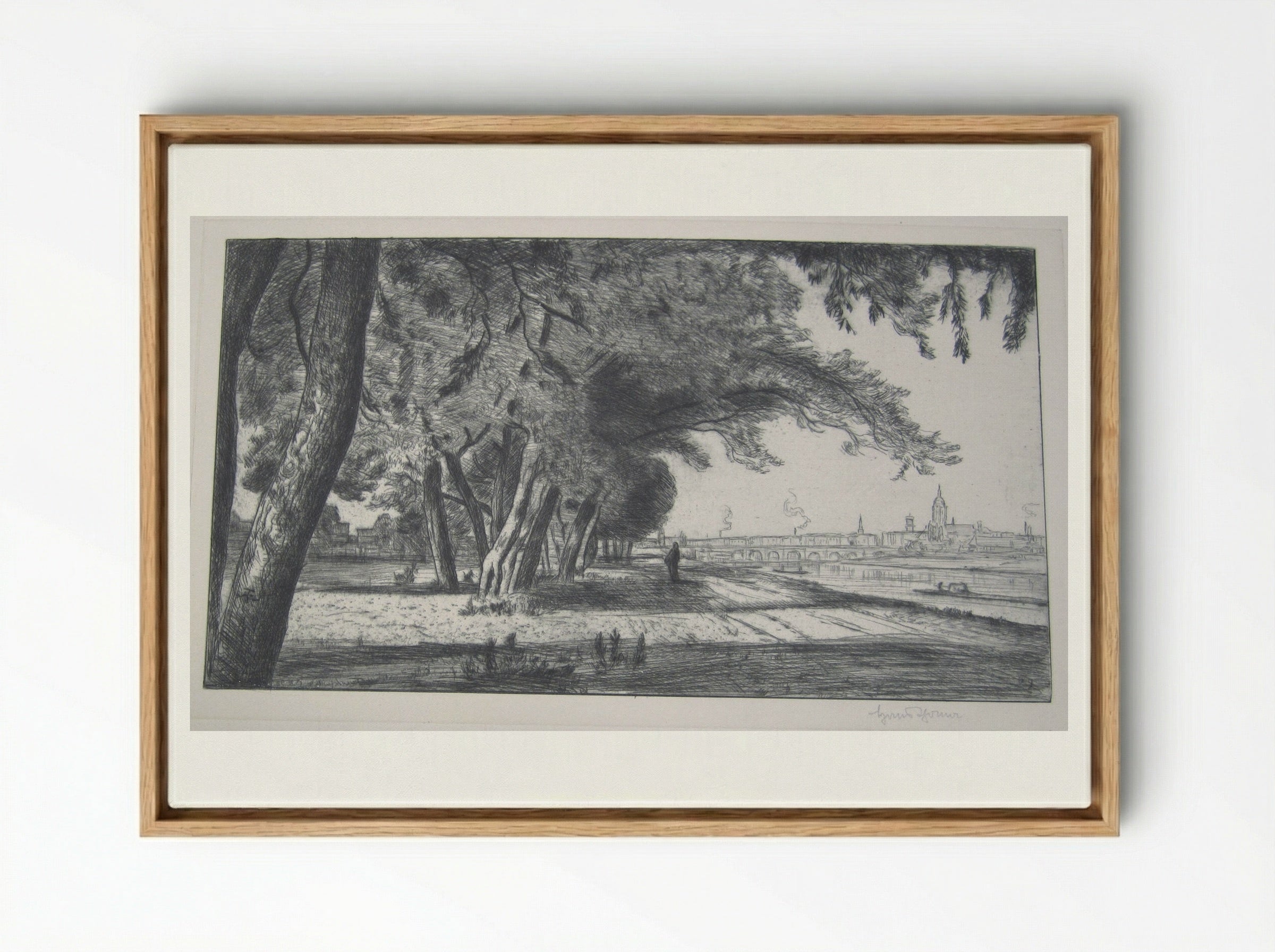 View of Frankfurt - Hans Thoma - Framed Canvas Wood