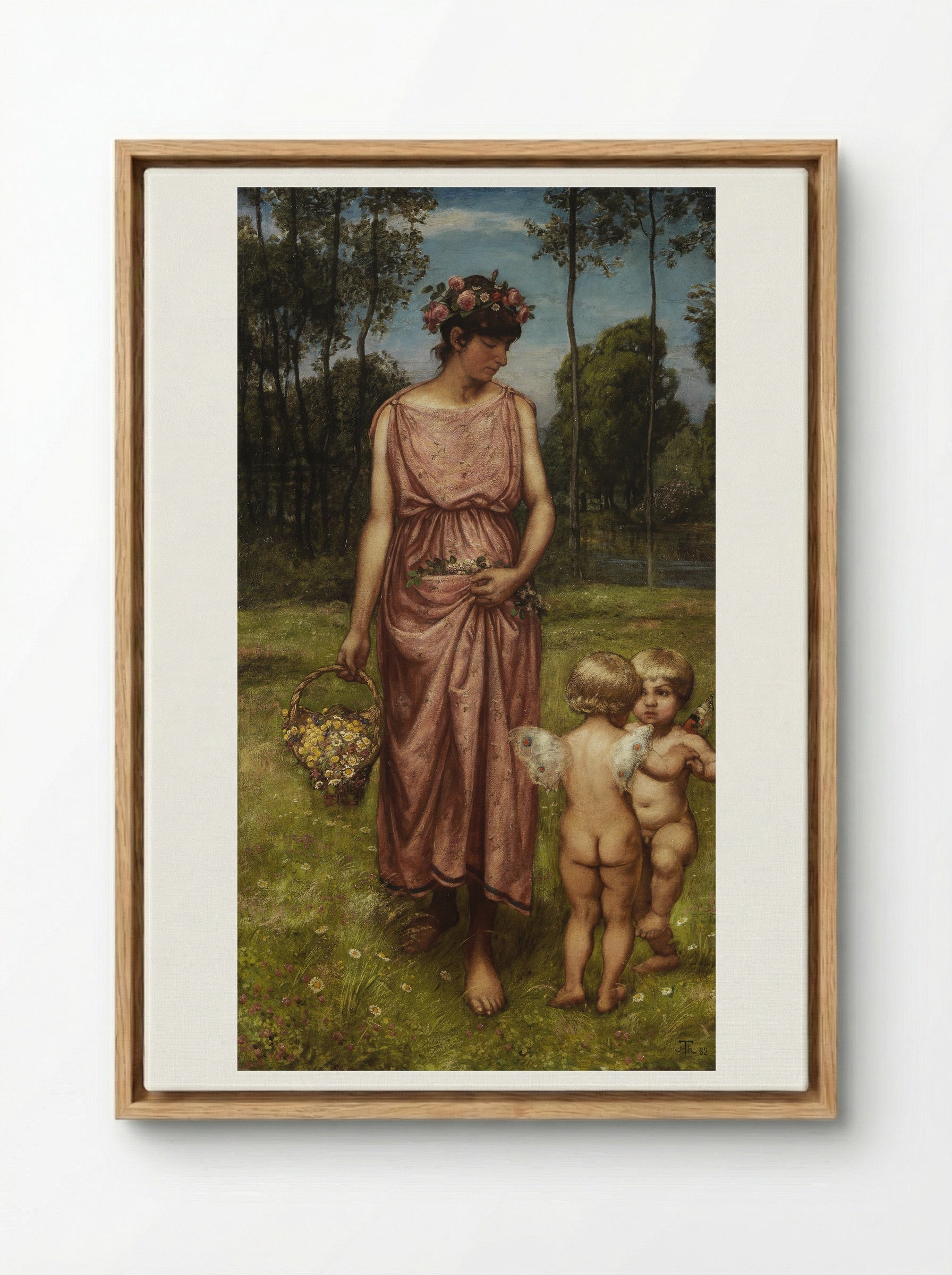 Flora - Hans Thoma - Framed Canvas Wood