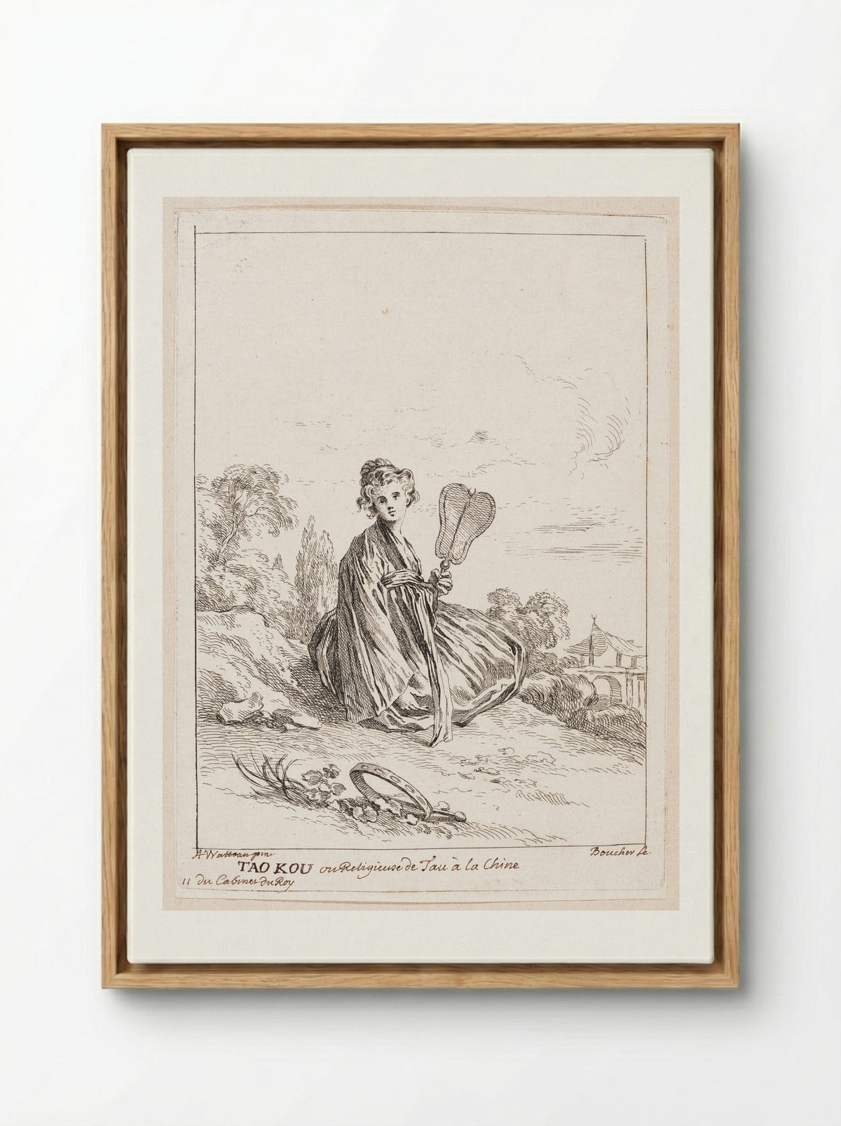 Tao Kou ou Religieuse de Tau à la Chine - François Boucher - Framed Canvas Wood
