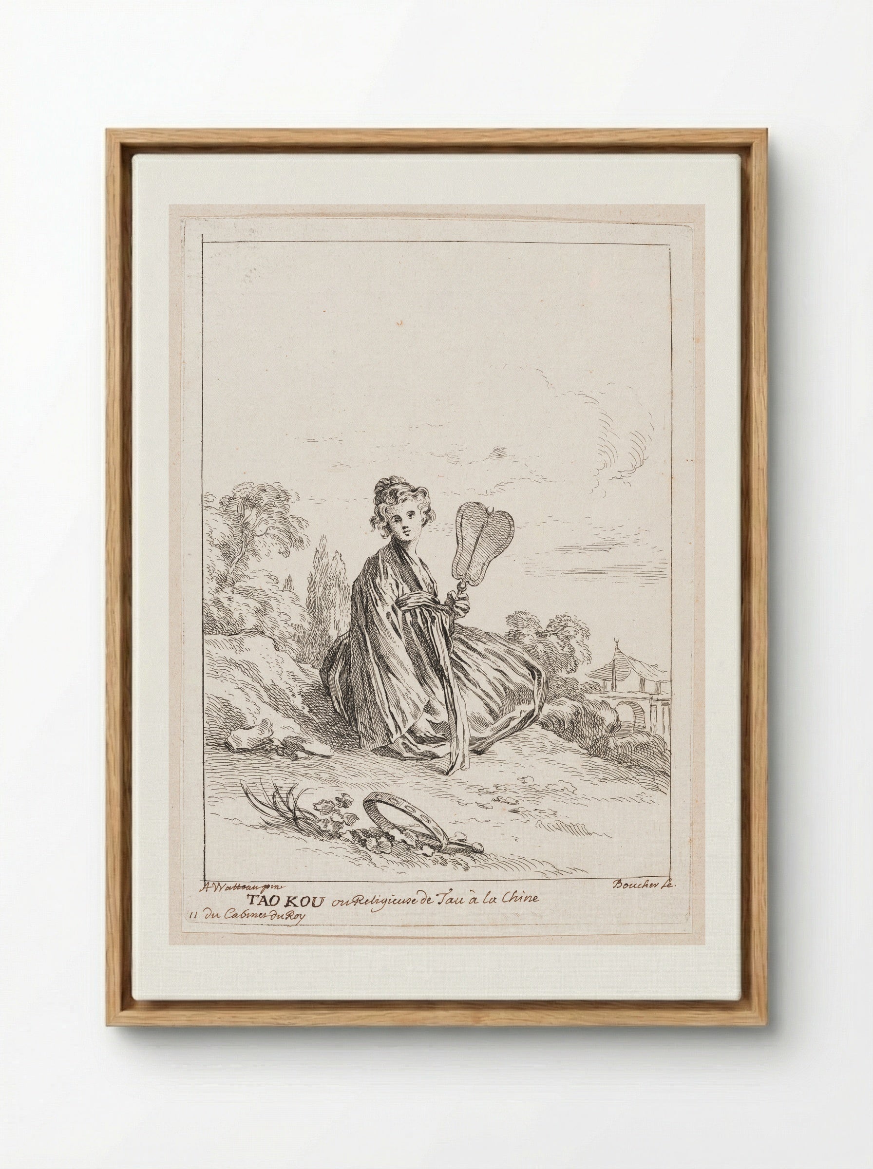 Tao Kou ou Religieuse de Tau à la Chine - François Boucher - Framed Canvas Wood