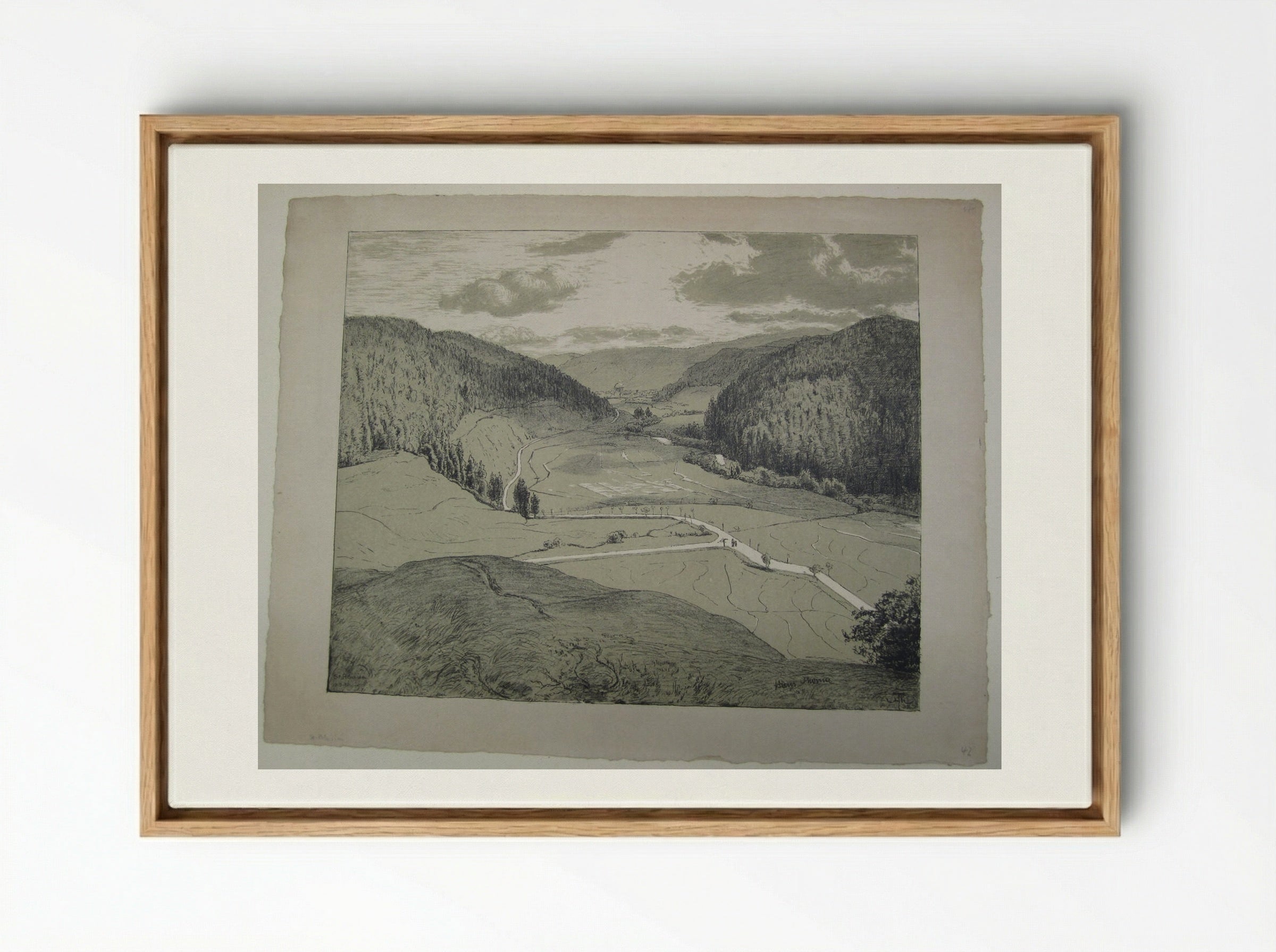 View of St. Blaise - Hans Thoma - Framed Canvas Wood