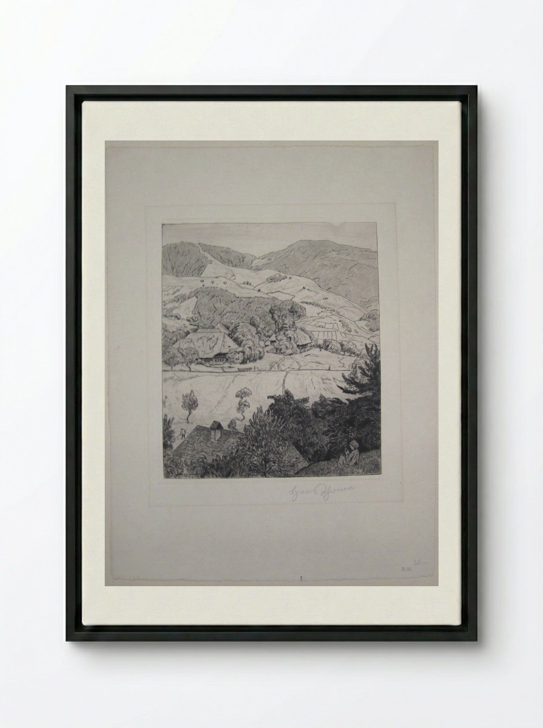 Schönenberg - Hans Thoma - Framed Canvas Black