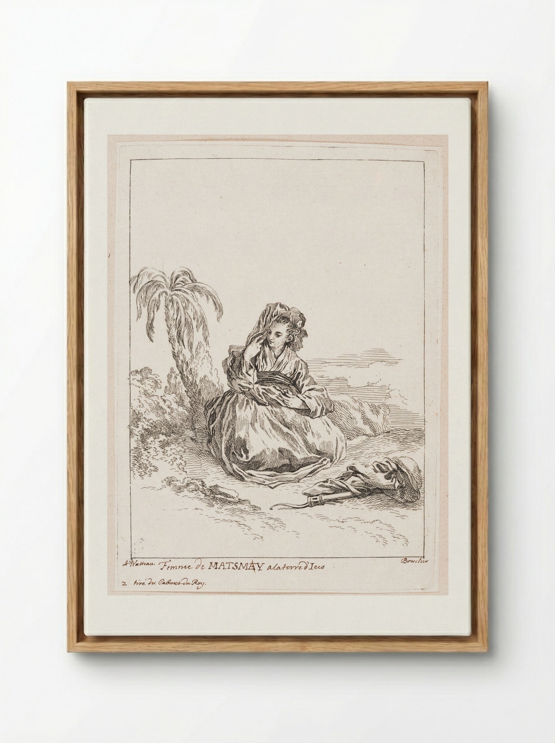 Woman from Matsmey in the Land of D'ieço - François Boucher - Framed Canvas Wood