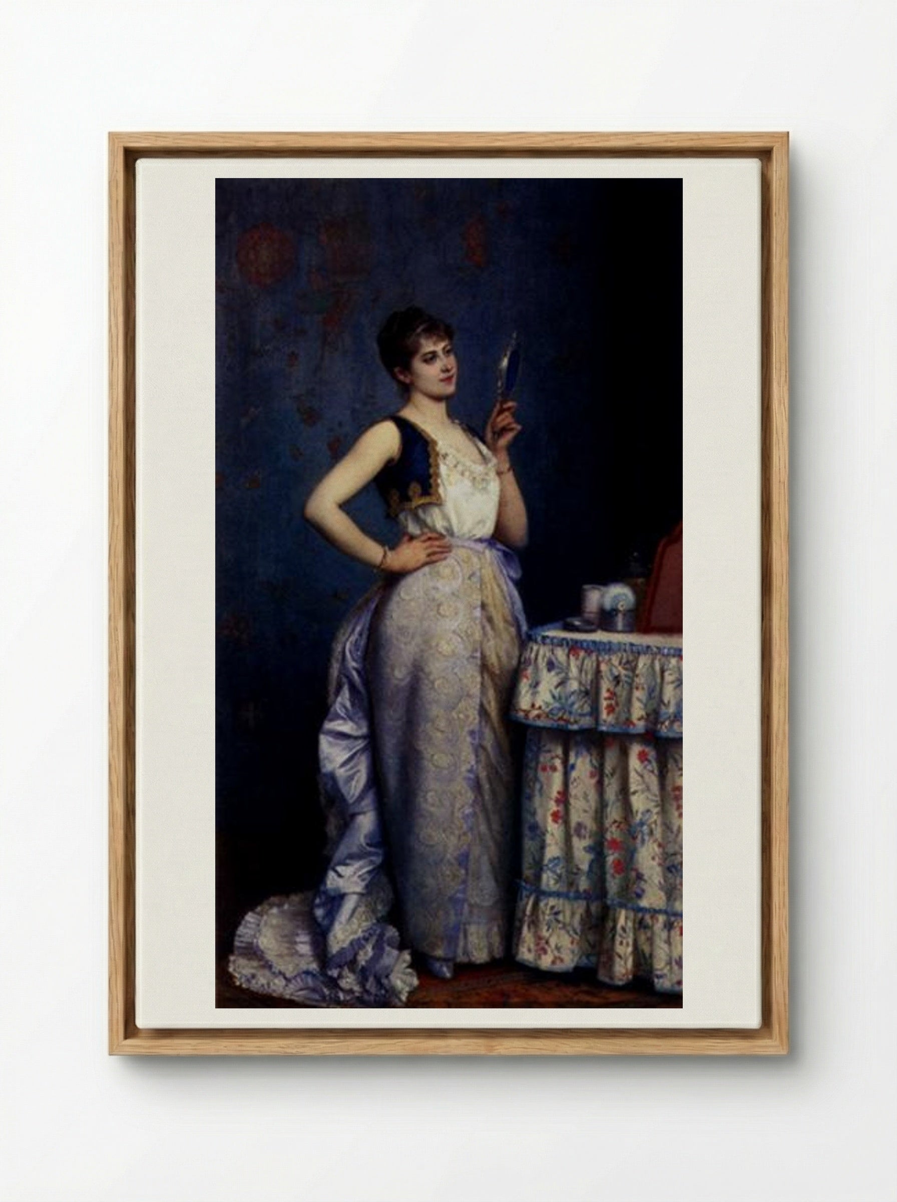 Preparing For The Ball - Auguste Toulmouche - Framed Canvas Wood