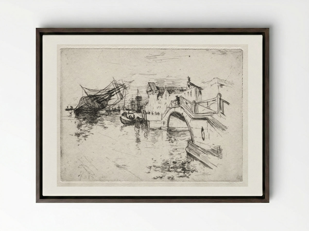 Venice - John Henry Twachtman - Framed Canvas Dark Wood