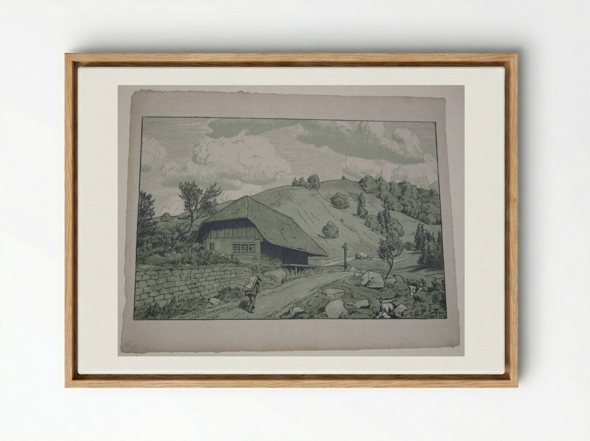 Black Forest House near Happach - Hans Thoma - Framed Canvas Wood