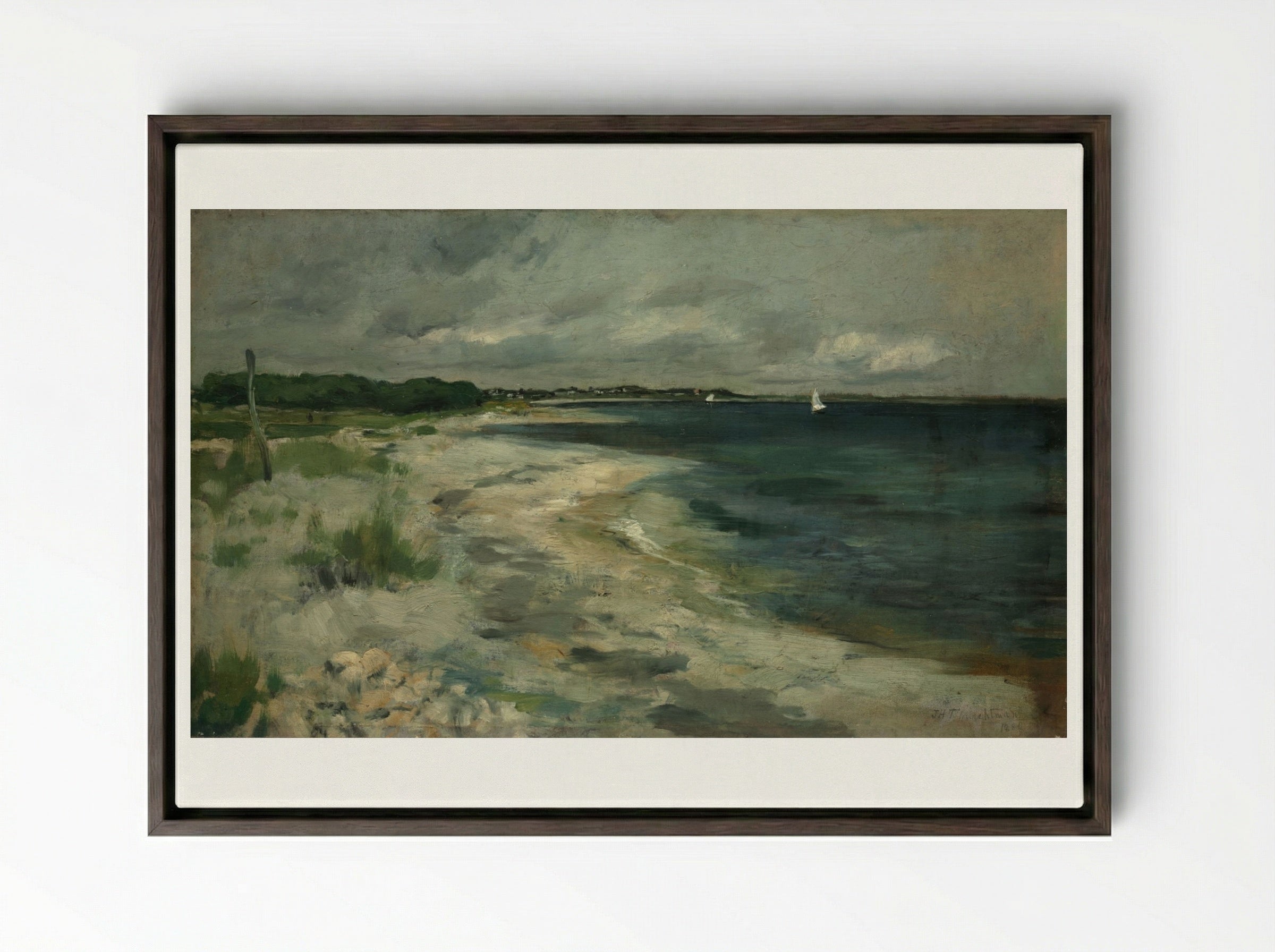 Storm Clouds - John Henry Twachtman - Framed Canvas Dark Wood