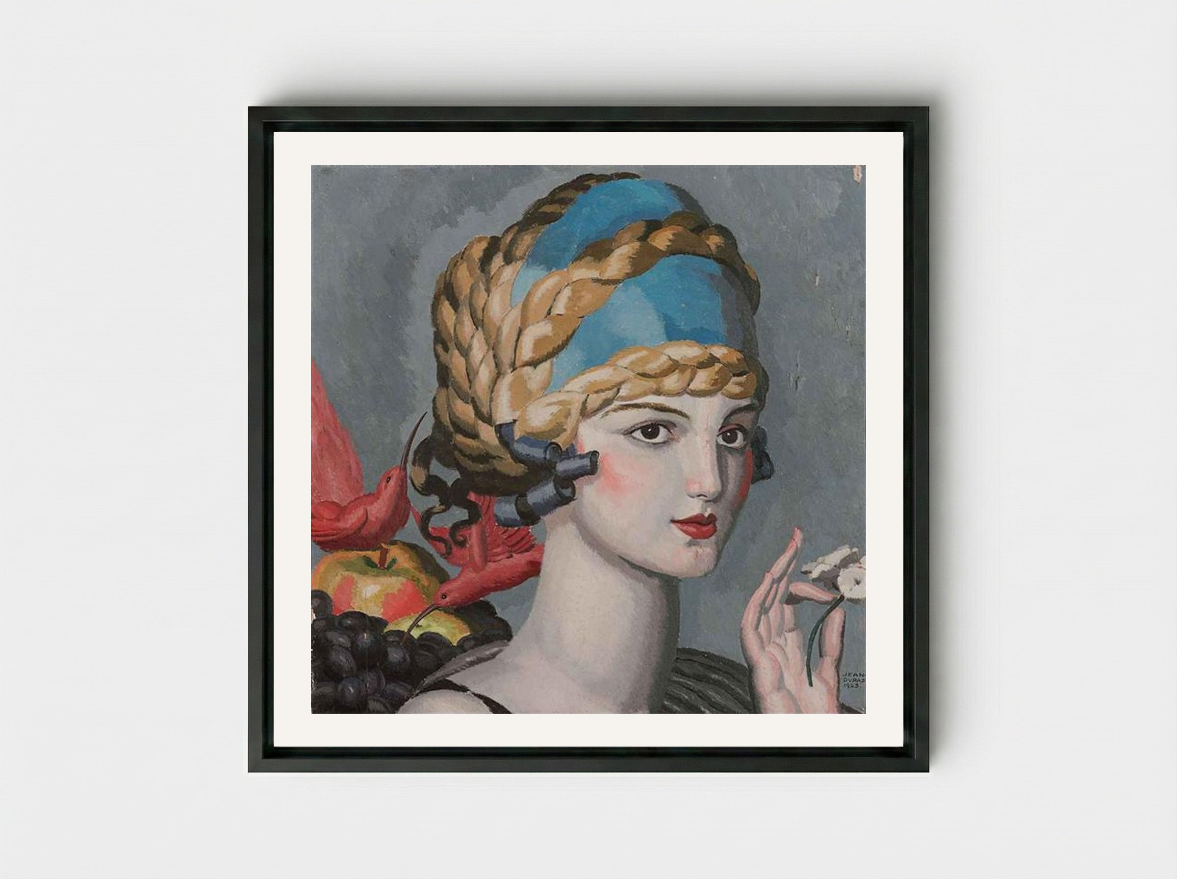 Pomone (Mlle Marguerite Grain) - Jean Dupas - Framed Canvas Black