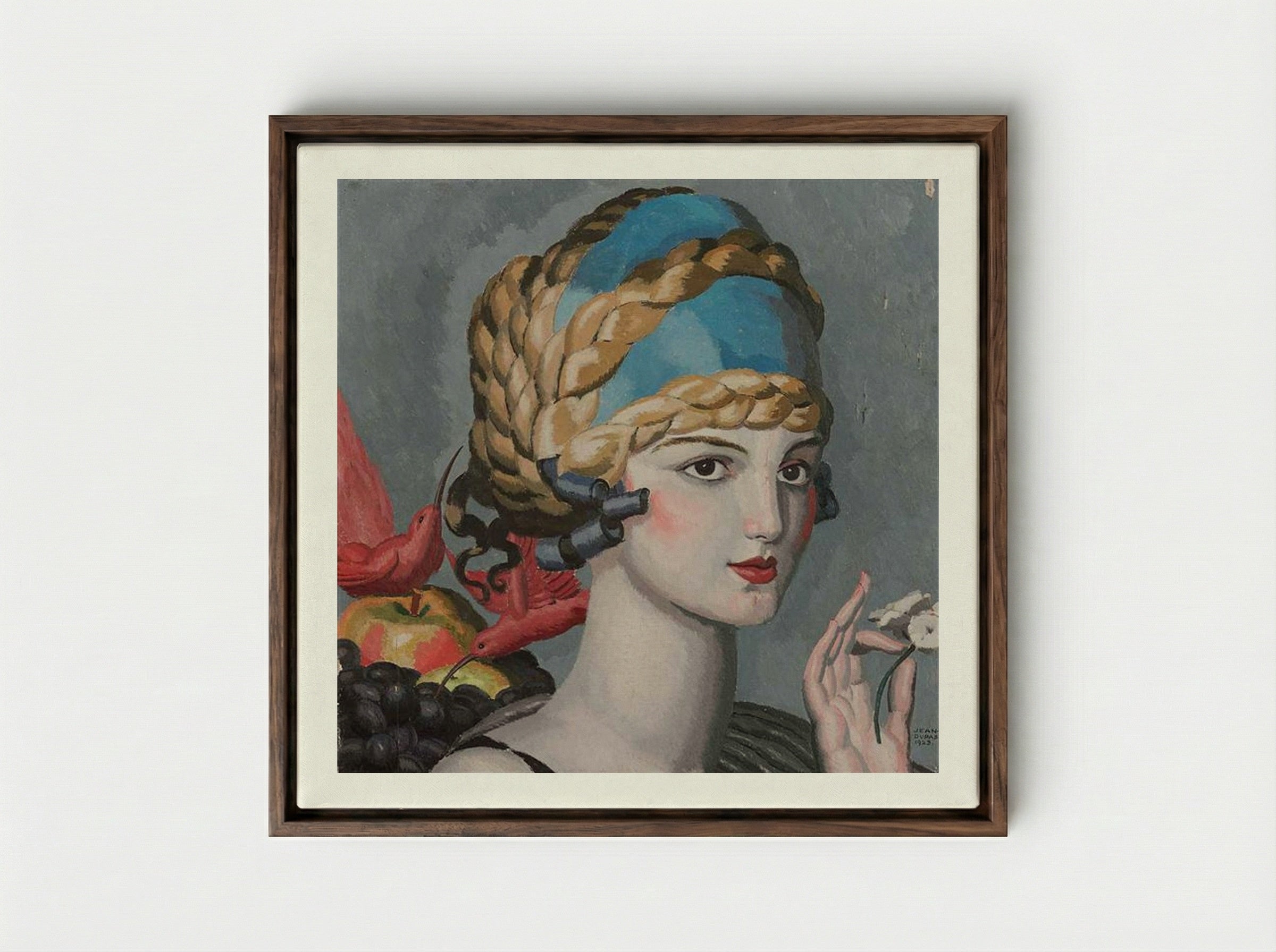 Pomone (Mlle Marguerite Grain) - Jean Dupas - Framed Canvas Dark Wood