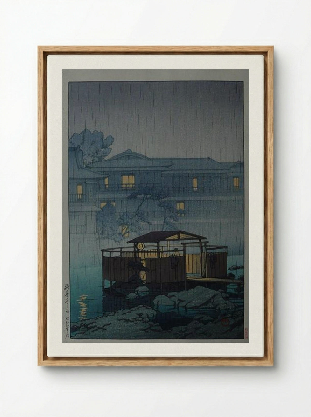 Rain at Shuzenji Spa - Hasui Kawase - Framed Canvas Wood