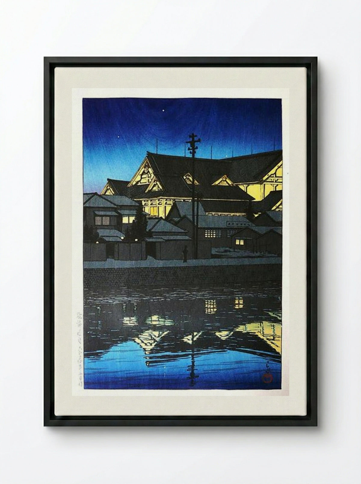Kabuki Theatre - Hasui Kawase - Framed Canvas Black