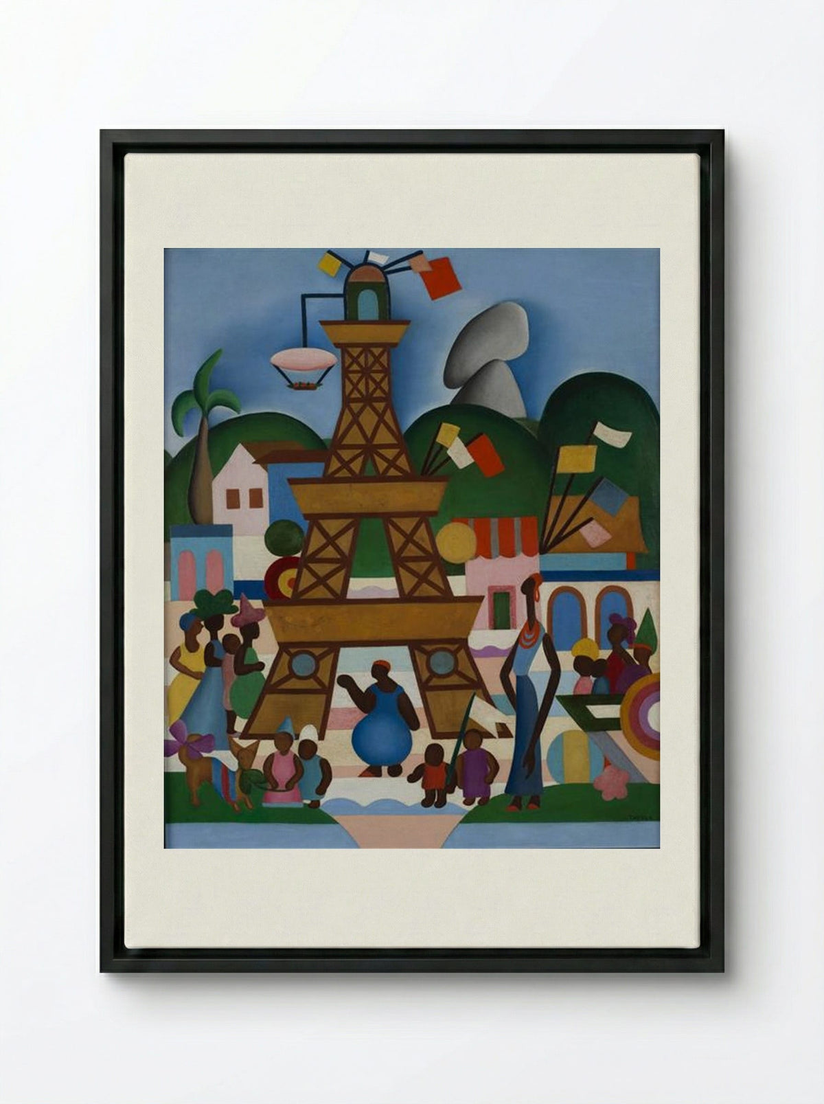 Carnaval em Madureira - Tarsila do Amaral - Framed Canvas Black